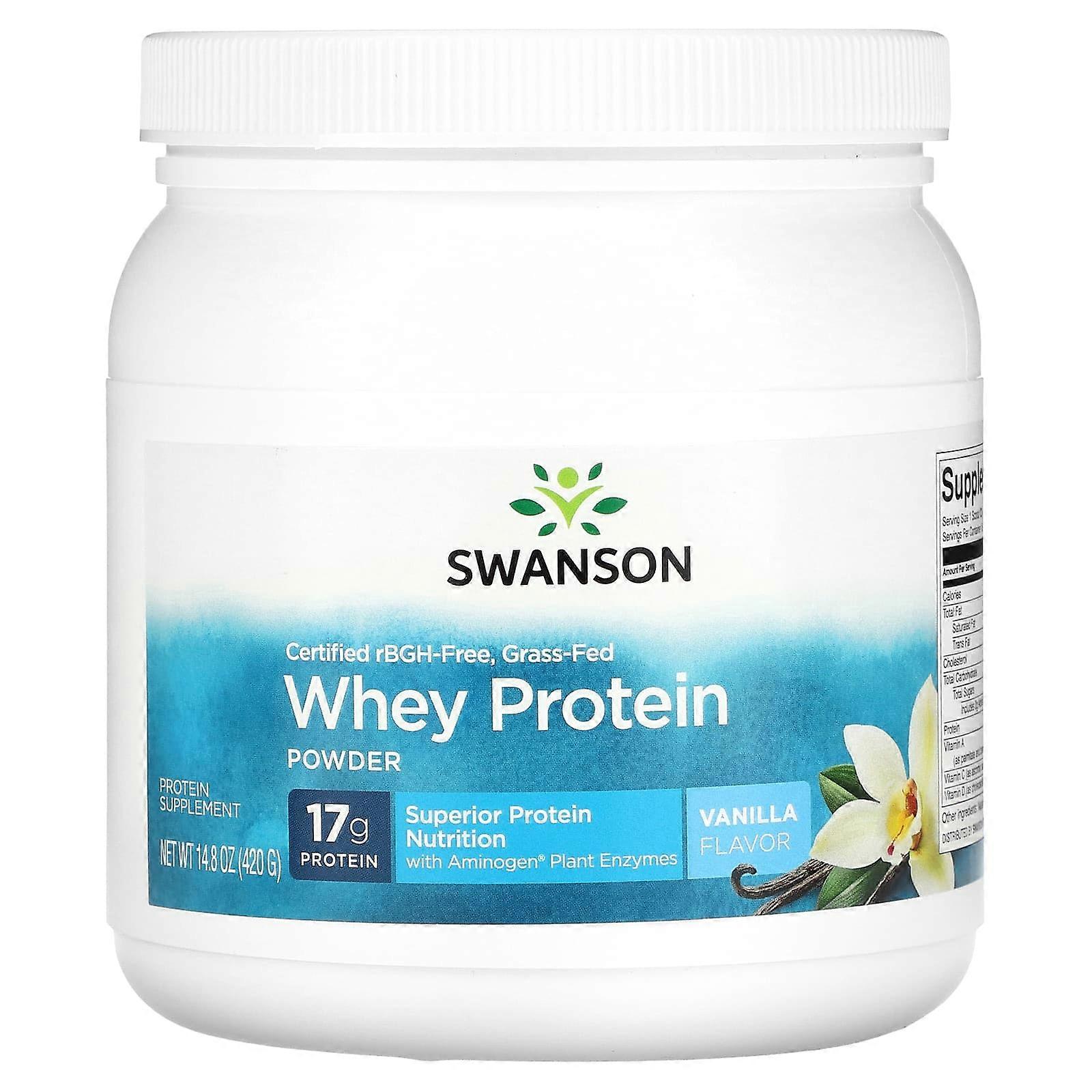Grass Fed Whey Protein Powder, Vanilla, 14.8 oz (420 g)