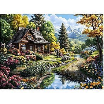 Jigsaw Puzzles for Adults - Mountain Cottage Landscape Jigsaw Puzzle Jigsaw Puzzles Wood Jigsaw Educational Toys PPTT-005