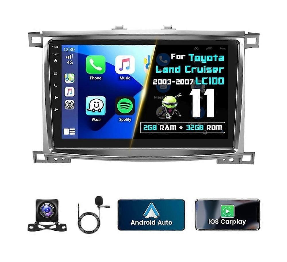 Stereo Radio for Toyota Land Cruiser LC100 2003-2007 Carplay 2+32G