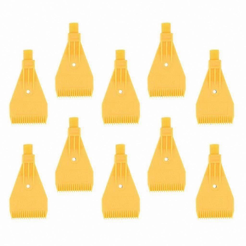 1/4" Thread Flat Wind Jet Nozzle with 1-Hole Yellow Design Pack of 10 for Air Blowing Applications