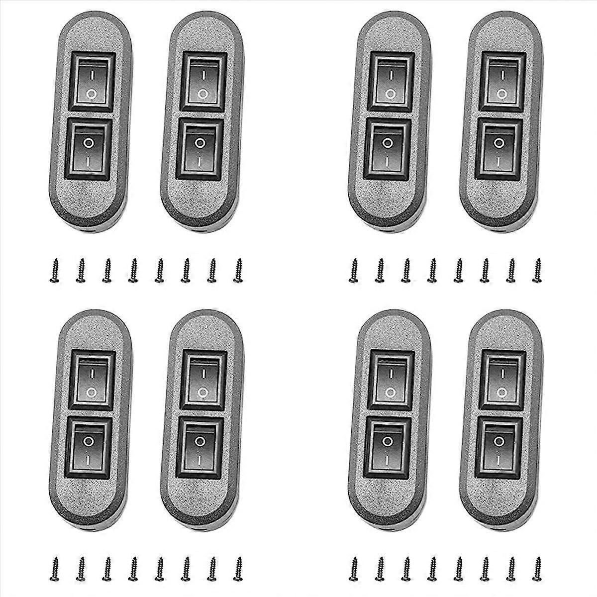 Embedded Wire Switch Black Duplex Rocker for Dual-Control Desk Lamp