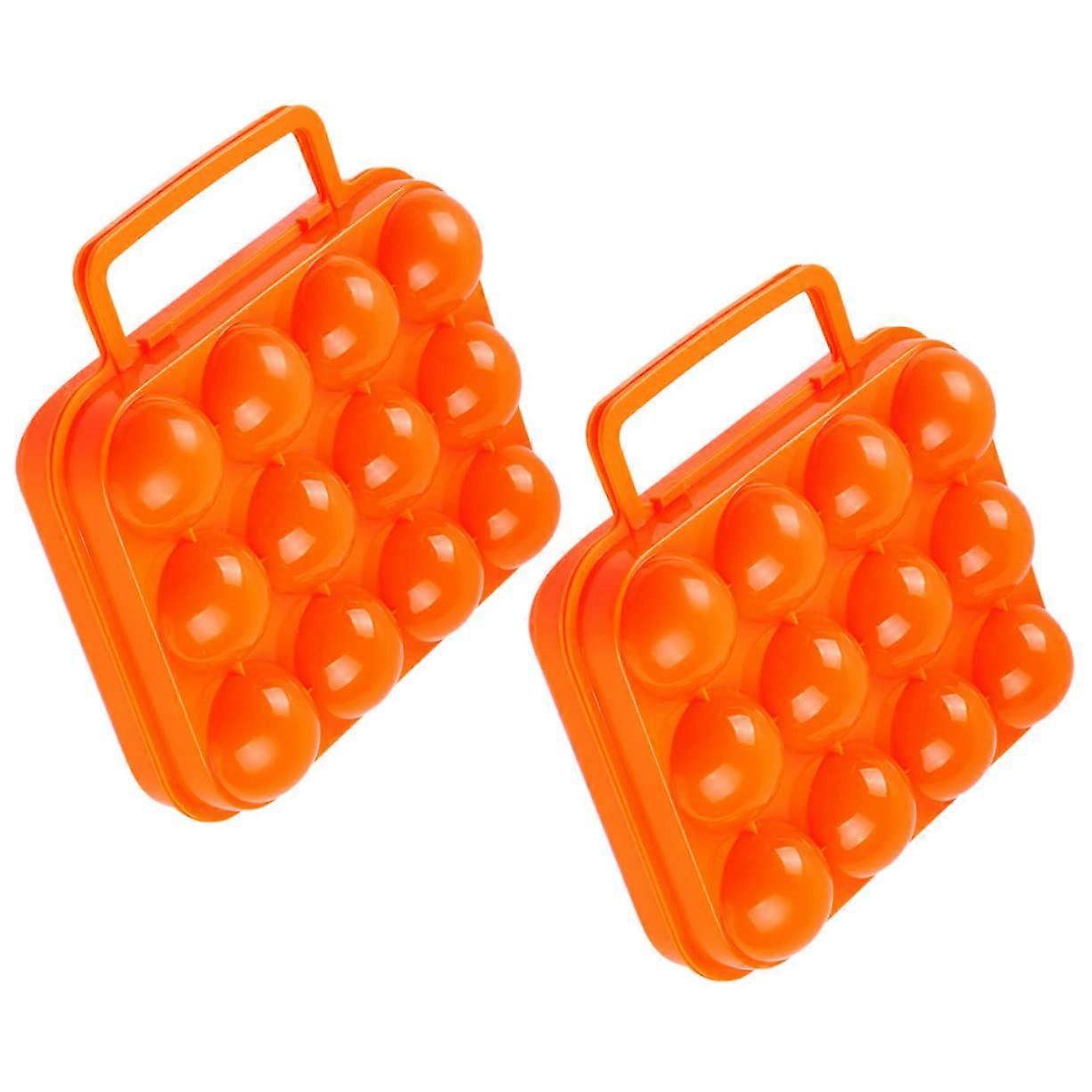Egg Containers 2Pack Portable Egg Holder for Camping and Hiking, Refrigerator Safe, Lightweight Plastic, Stackable