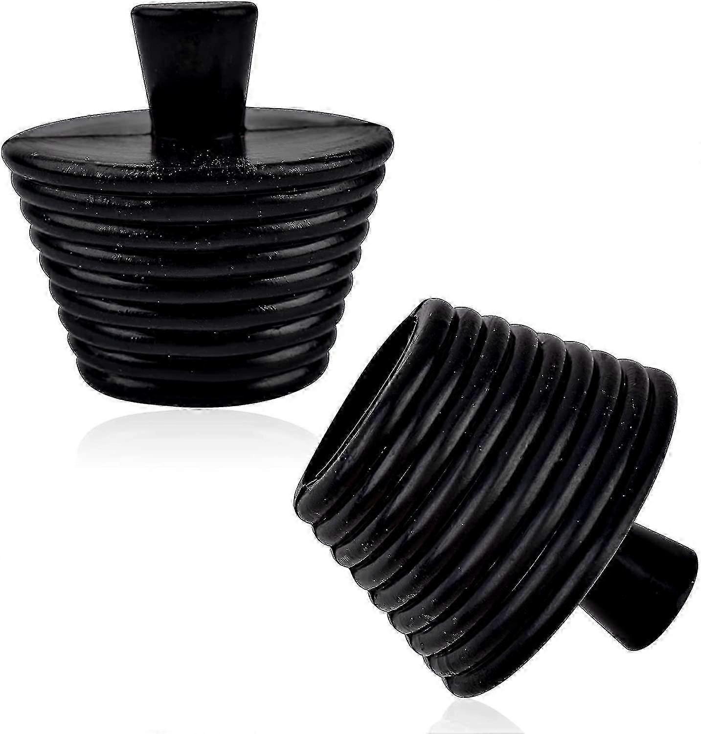 バスタブストッパー2パックユニバーサルバスストッパーシリコーンバスタブドレンストッパーバスタブ栓(ブラック)