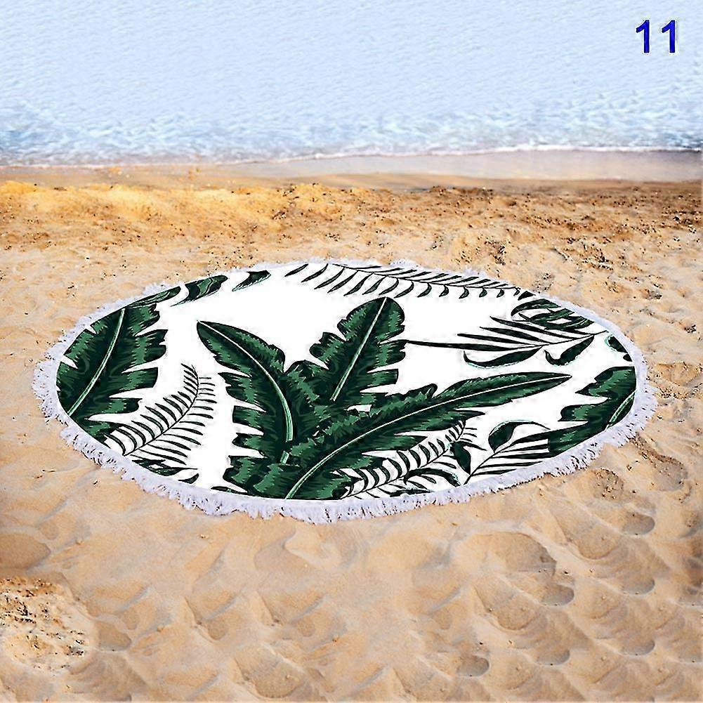Quick-dry Round Colorful Floral Print Beach Towel with Tassel New