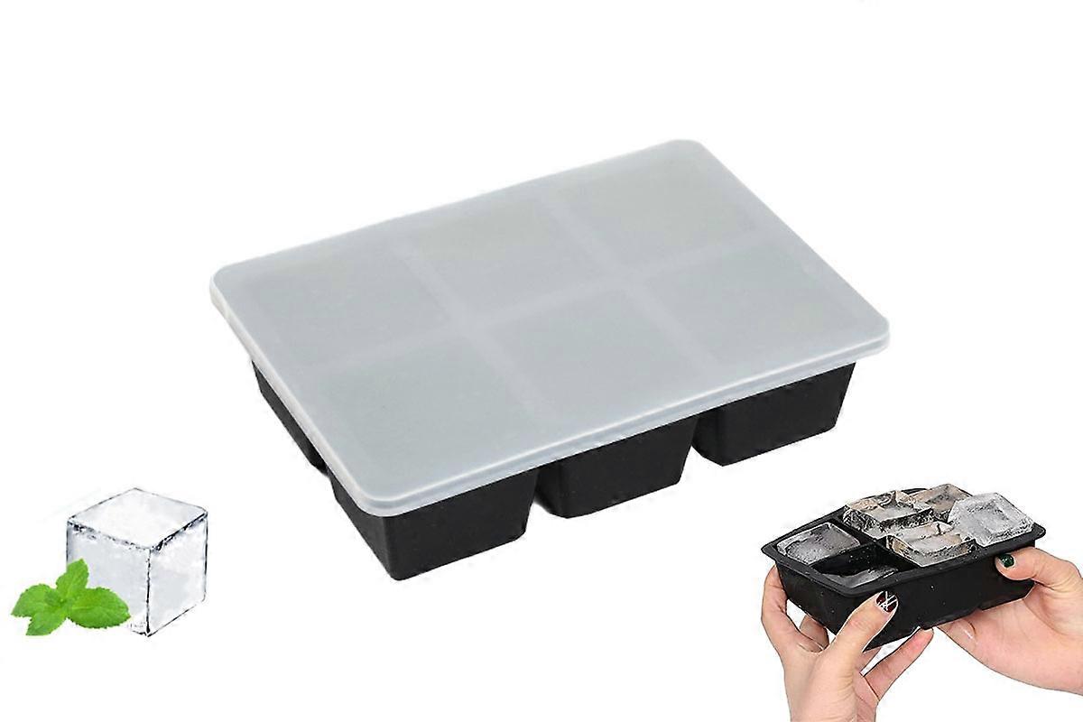 Square Ice Cube Trays with Silicone Lid Easy Release