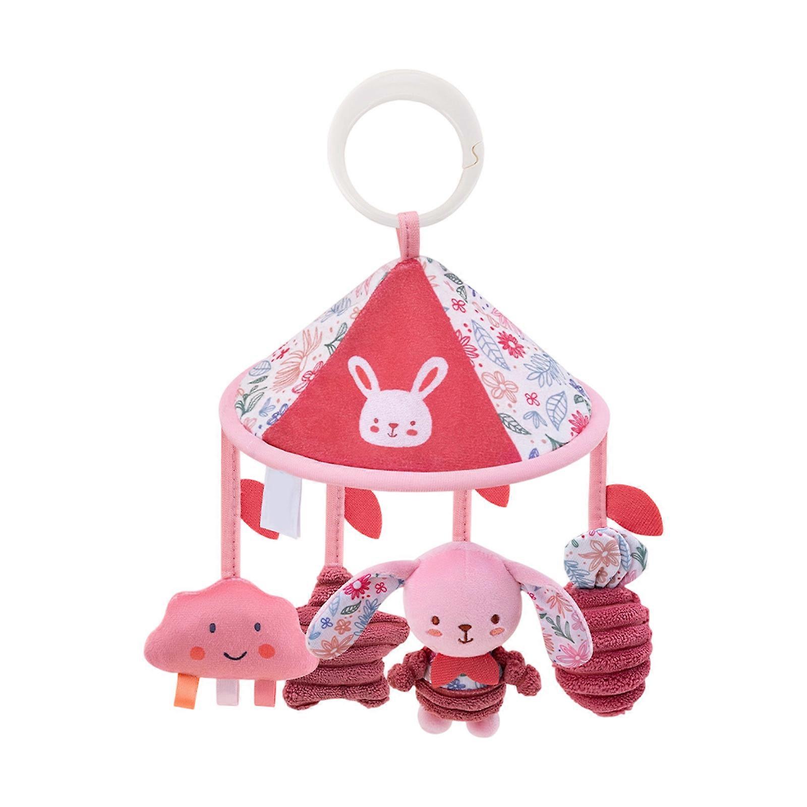 Baby Stroller Hanging Rattle Crib Mobile Toy For Infant Lovely Animal Design Teether Plush Toy for Stroller Bed Decors Multicolor