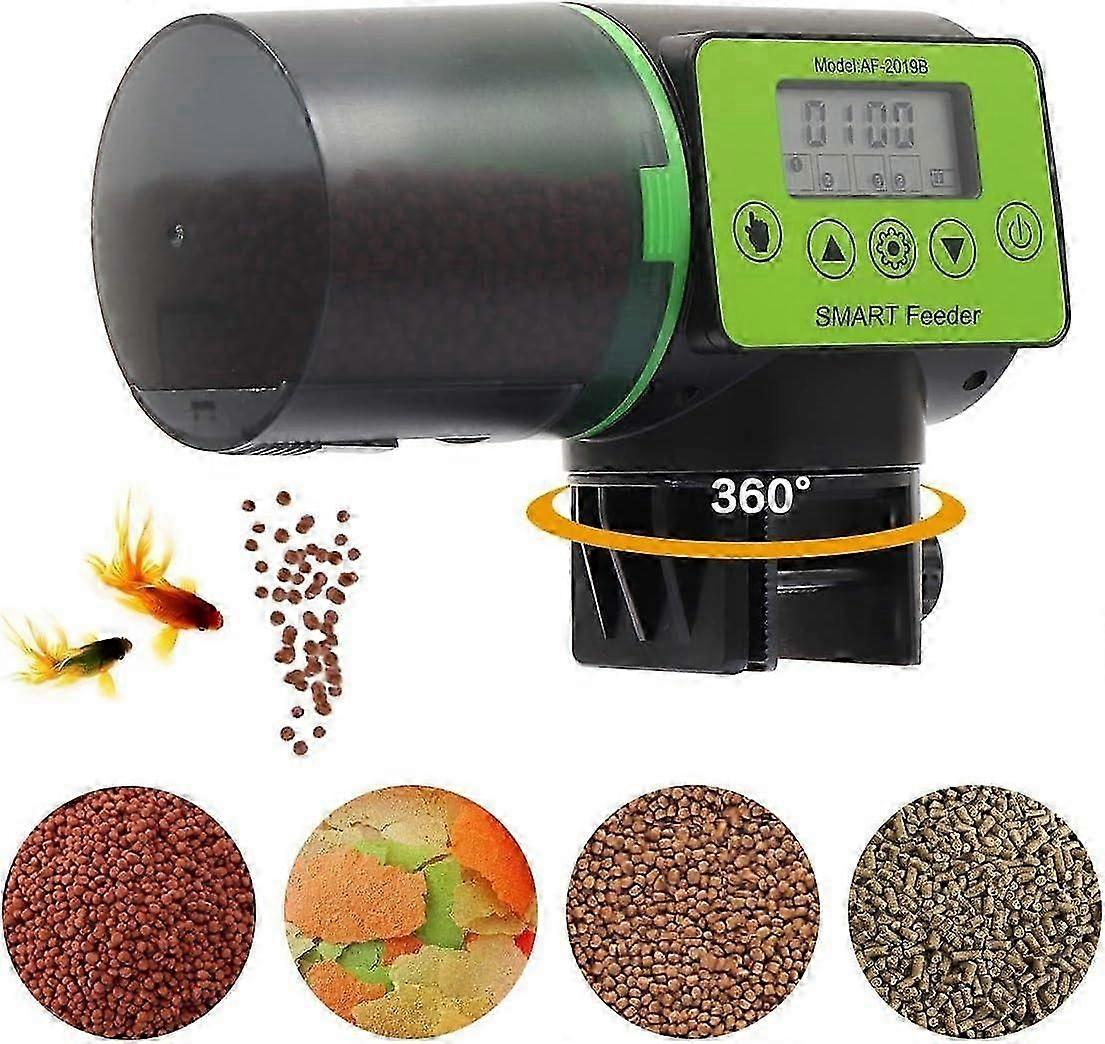Fish feeder automatic fish feeder 200ml capacity aquarium with LCD display suitable for weekend holi