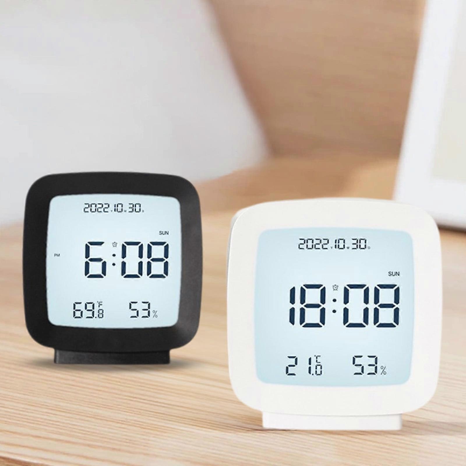 Jacenvly LED Digital Clock with Temperature Display, 12/24H Alarm, Snooze Function, Compatible with Home Decor, Halloween Clearance