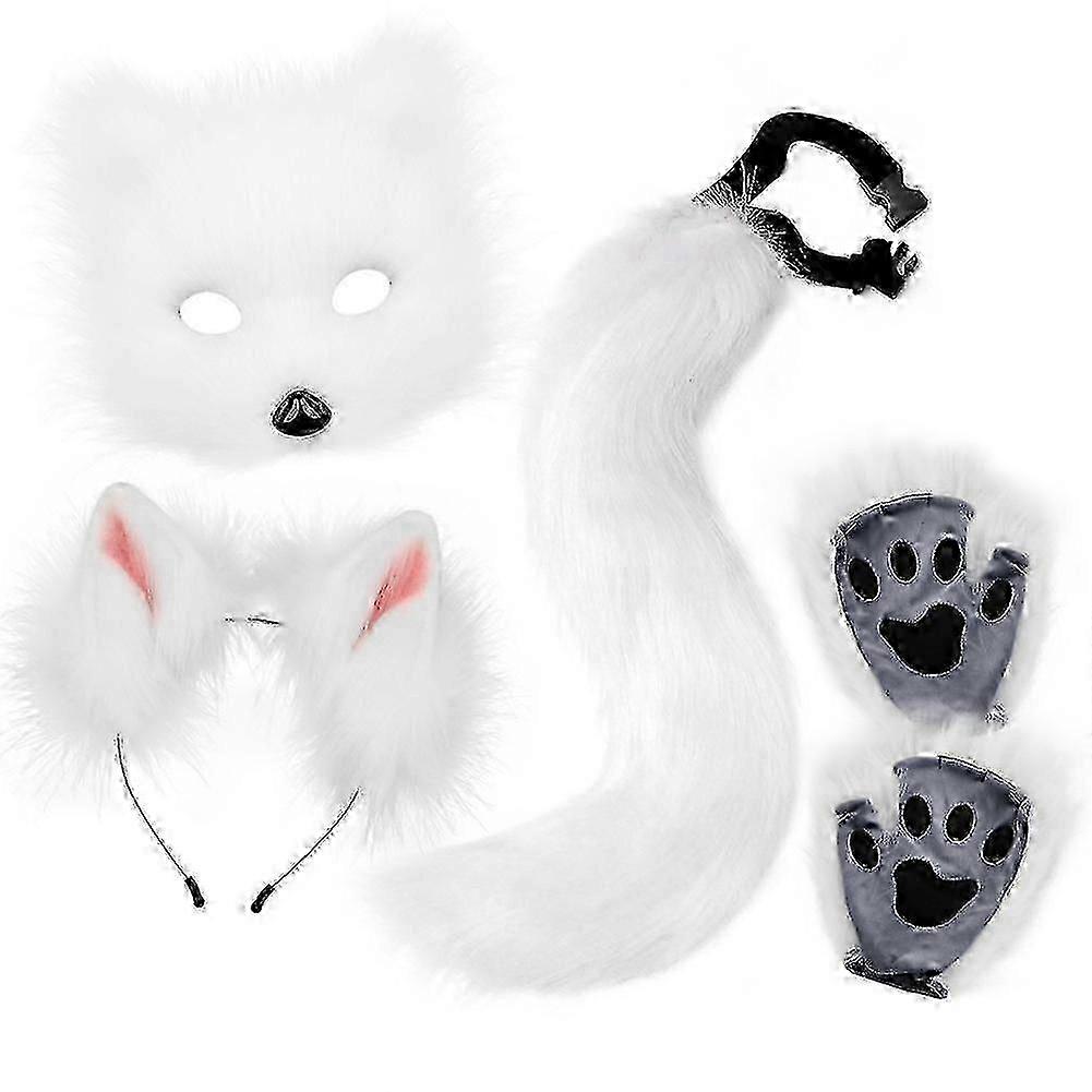 هالوين أفخم ثعلب قناع مجموعة مخالب محاكاة آذان الثعلب عقال ذيل ذيل cos الملحقات