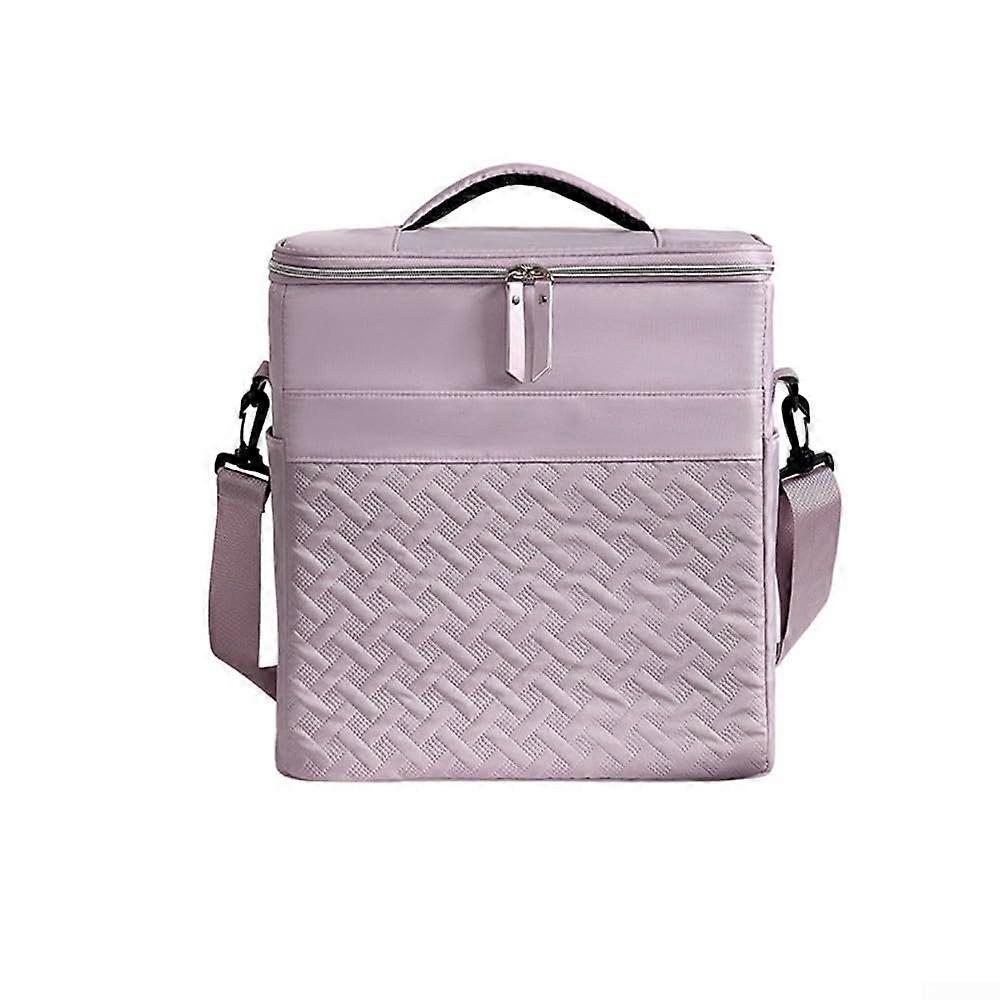 Insulated Lunch Box 21L Capacity TripleLayer Insulation PEVA Lining Adjustable Shoulder Strap Purple Unisex