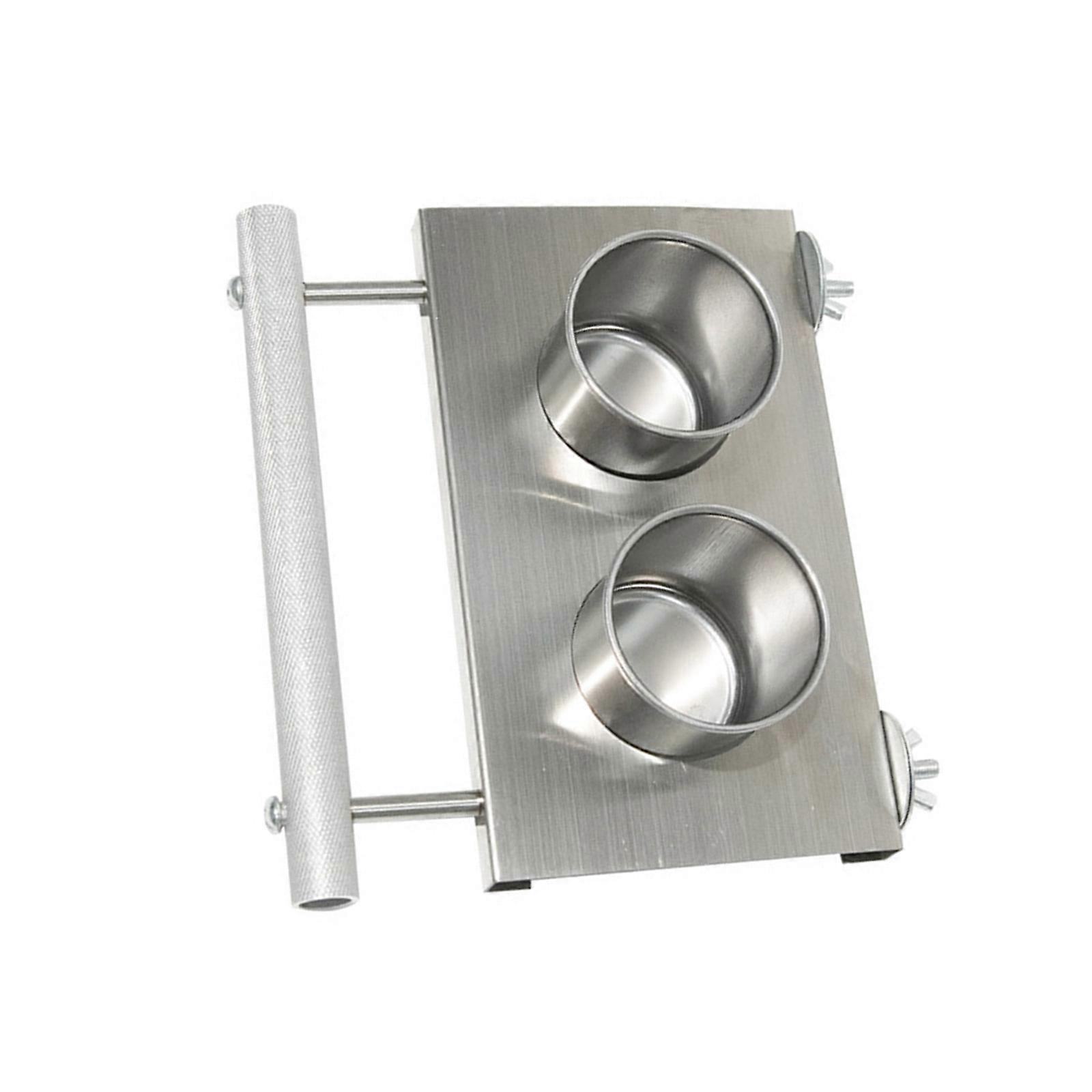 Stainless Steel Bird Feeders Double Bowl Feeding Watering Cup Perch Stand For Parrots Small Pet Cage Mounting Easy Clean Multicolor