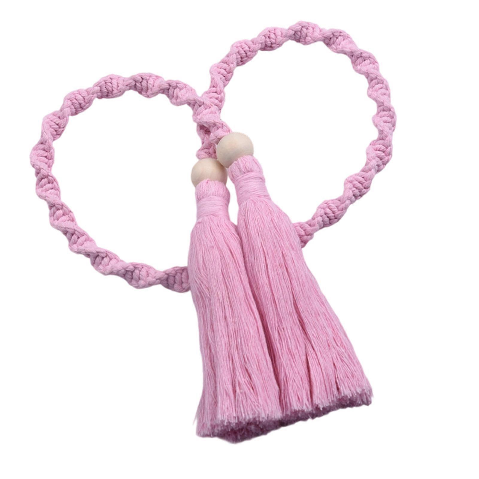 Curtain Tiebacks Rope 2pcs,Decorative Curtain Holdbacks Hook for Home Outdoor Bedroom Decorative Curtain Holders Multicolor