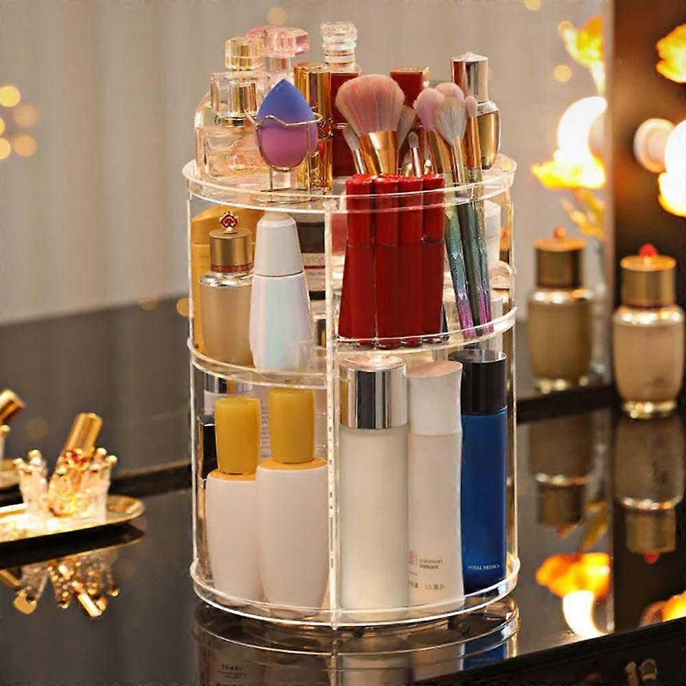 360 Rotating Makeup Organizer Desktop Dressing Table Storage Rack Large Clear Cosmetics Vanity