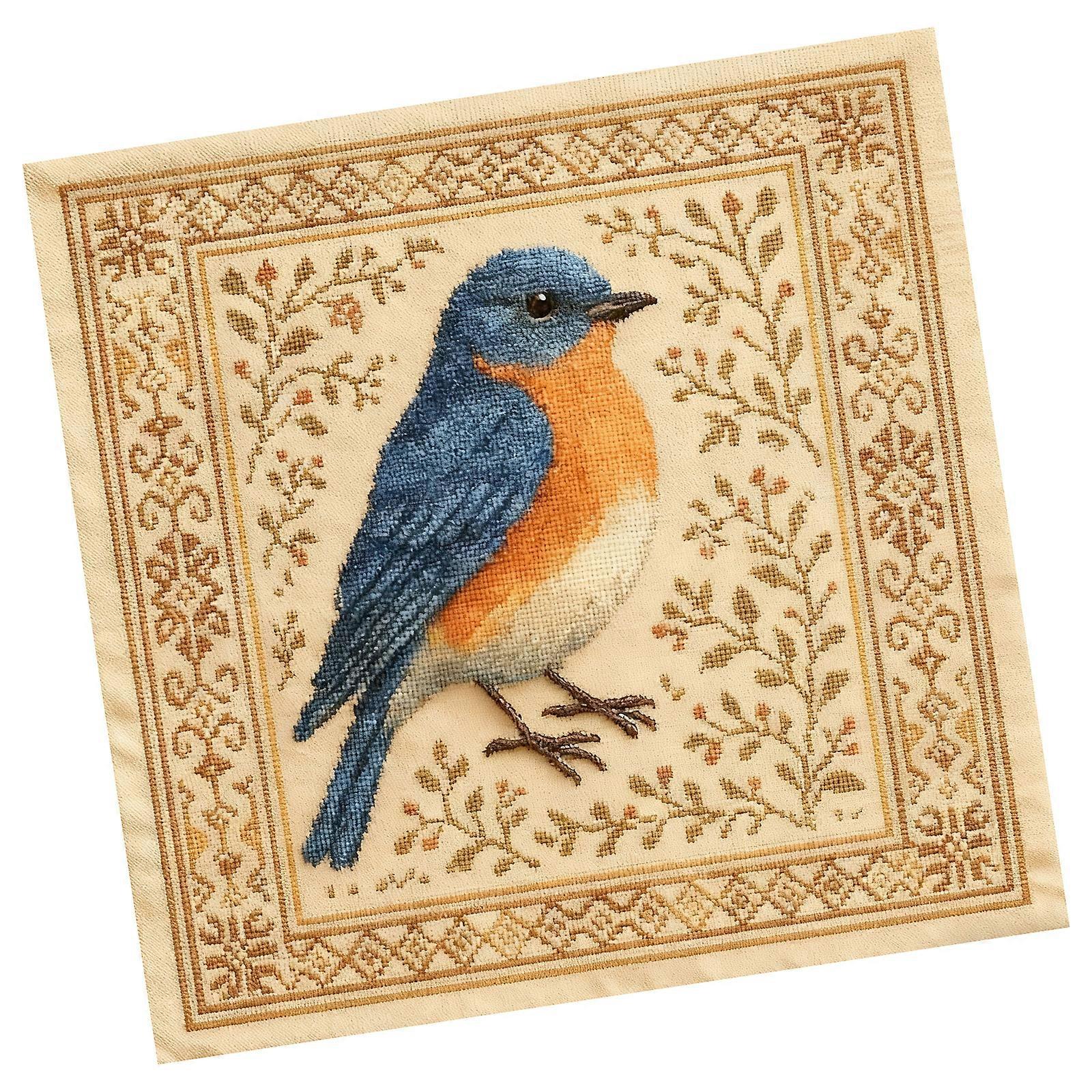 Bird Crosses Stitching Set With Fabric Beginner Friendly Embroidery Set For Home Decoration Nature Inspire Designs Multicolor