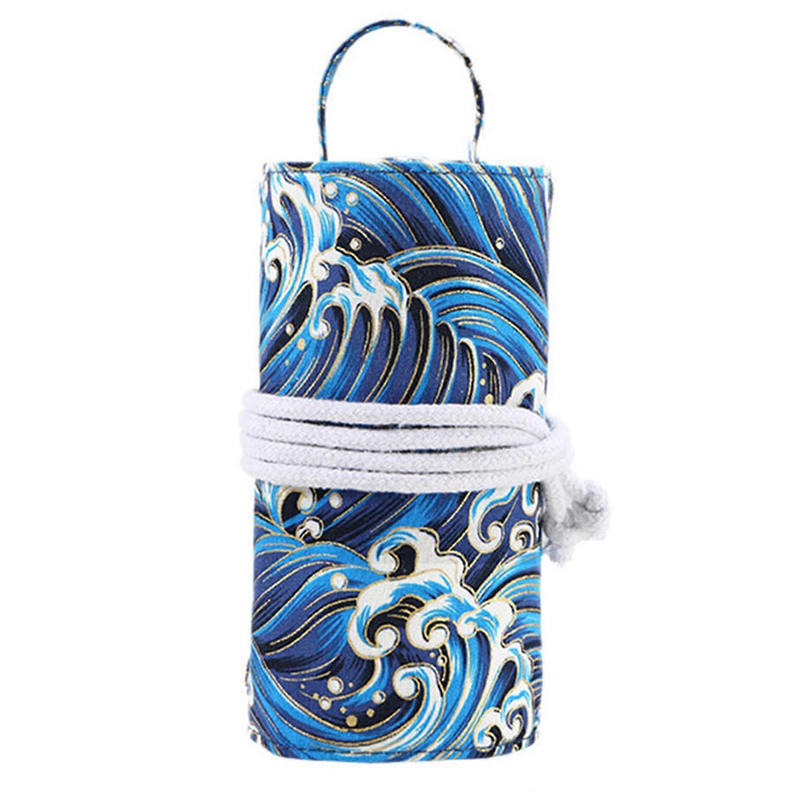 Multipurpose Knitting Needle Storage Pouches Crochet Hook Organiser Case with Detacheable Zippered Pocket Elastic Slots Multicolor