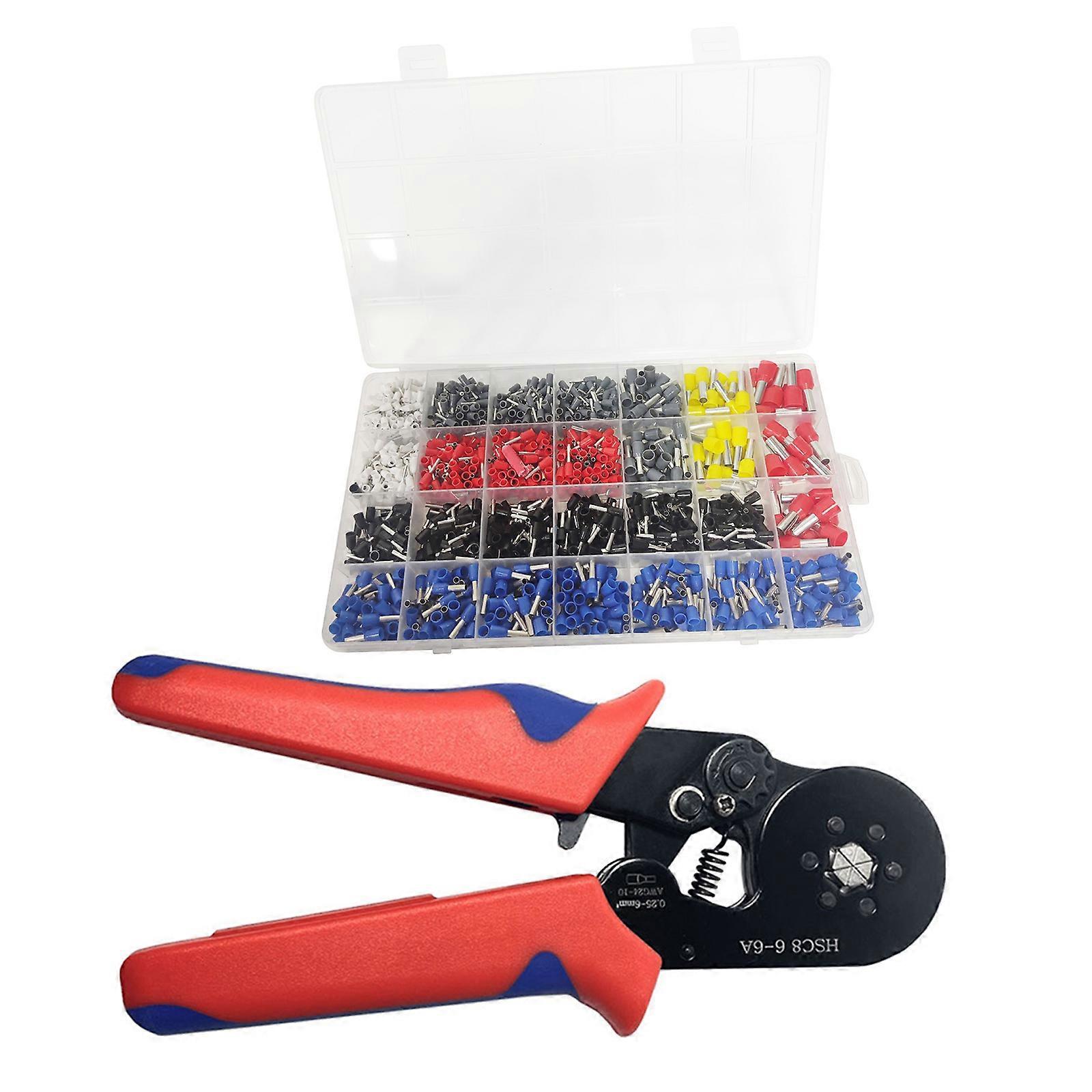 Adjustable Ferrule Terminal Pliers Set 1200PCS with Chrome/Burnished Finishes for Professional Networking Installations Multicolor