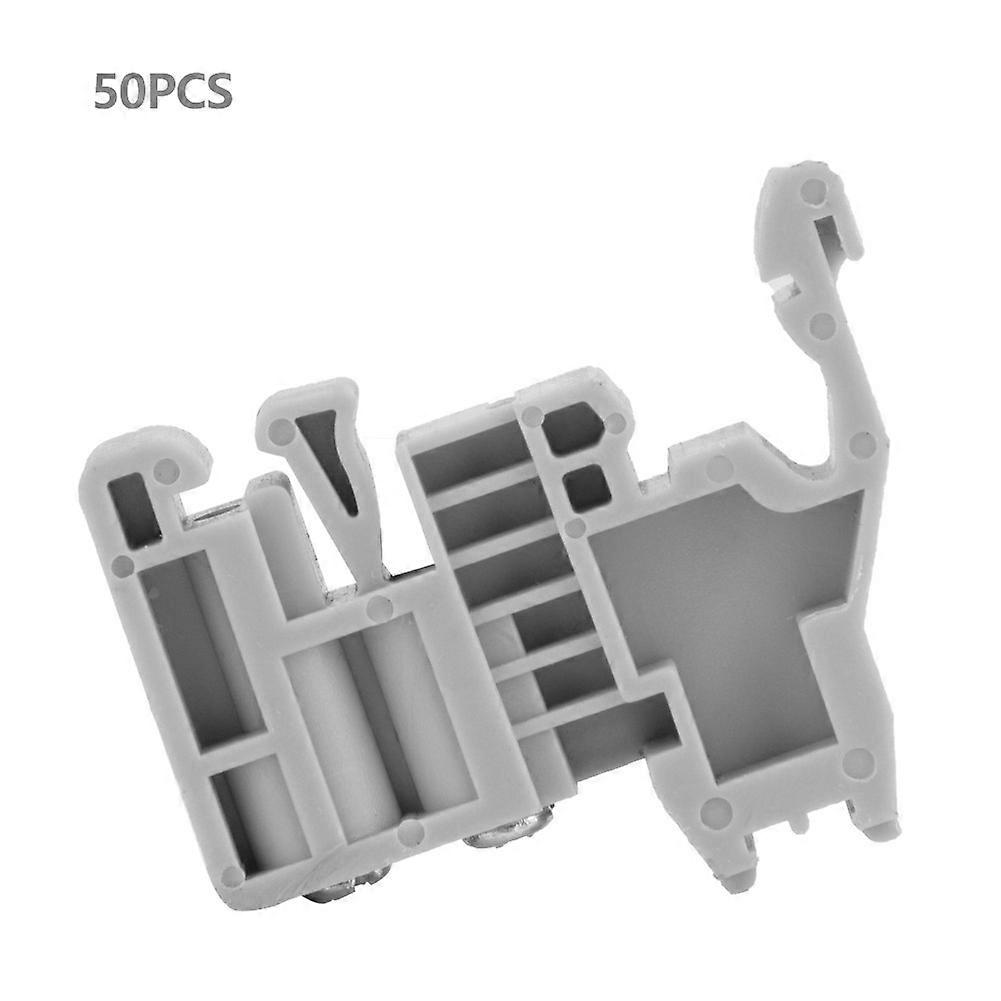 50pcs 35mm DIN Rail Terminal Block End Stopper Mounting Clips Gray (Model 12)