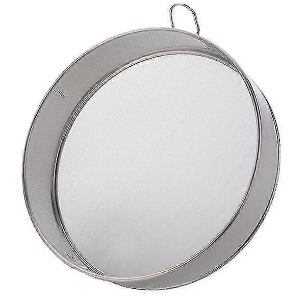 Flour Sieve for Baking, Stainless Steel Professional Round Flour Sieve with Fine Mesh Sieve for Baking Sifting Powder Tea Juice true color Large