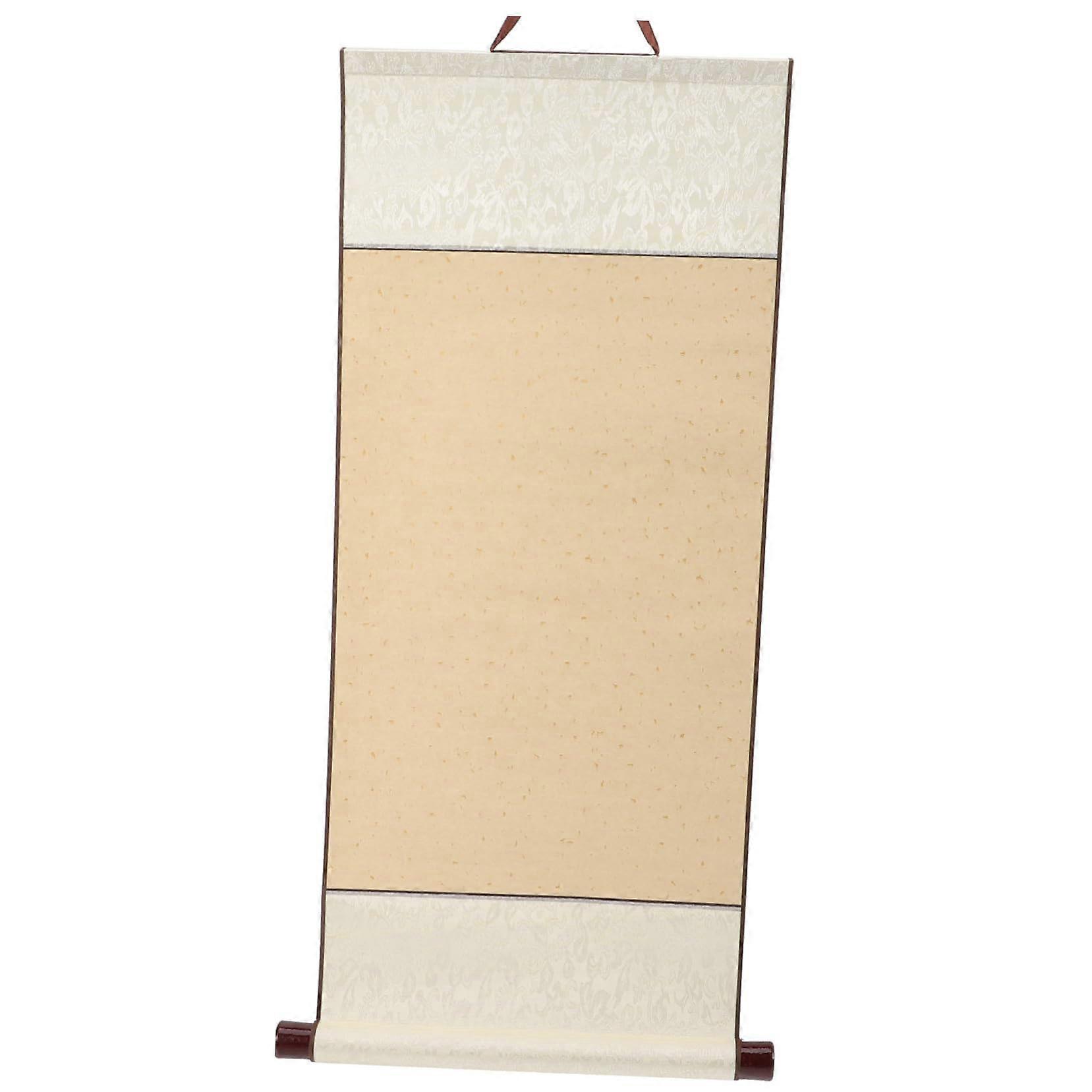 Chinese Calligraphy Scroll Xuan Paper with Red Gold Texture for Brush Writing and Wall Art Decor