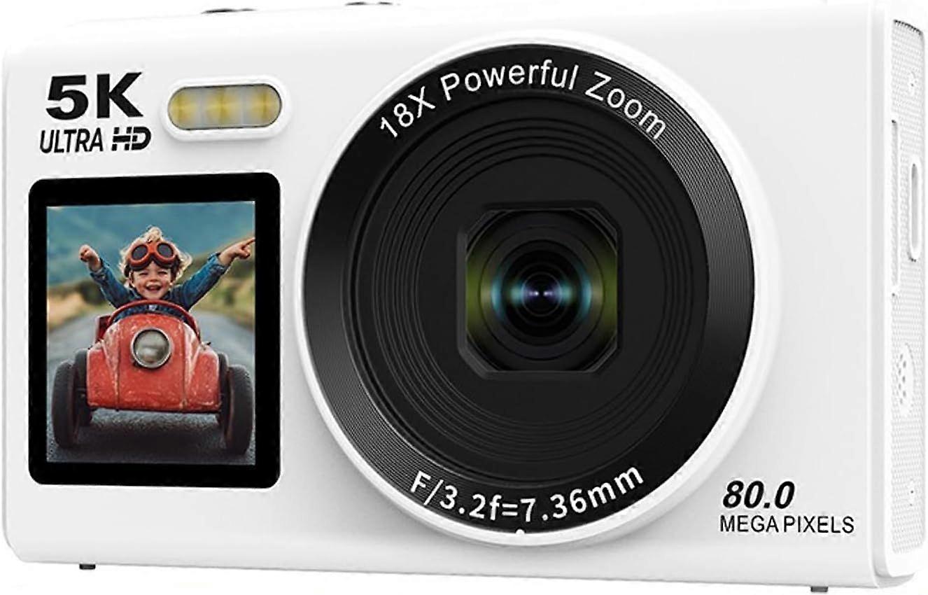 5K Digital Camera,Upgraded Dual Screen 80MP UHD Vlogging Camera,18x Zoom Auto Focus Selfie Camera