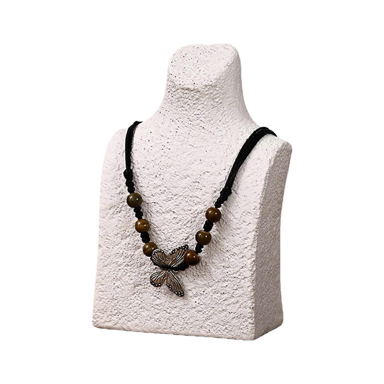 Multipurpose Resin Display Model Accommodating Necklaces Earrings and Bracelets Efficient Space Saving Designs  White S