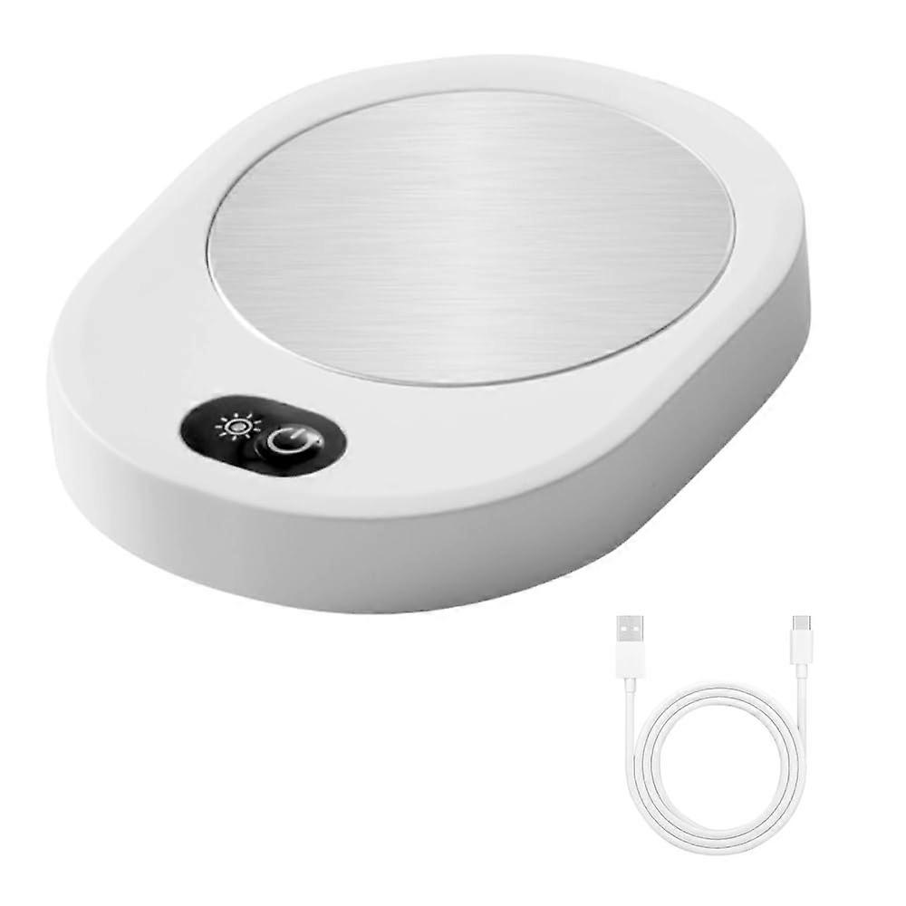 Coffee Mug Warmer with Smart Temperature Control, USB Powered Drink Heater for Coffee Tea Milk Cocoa White