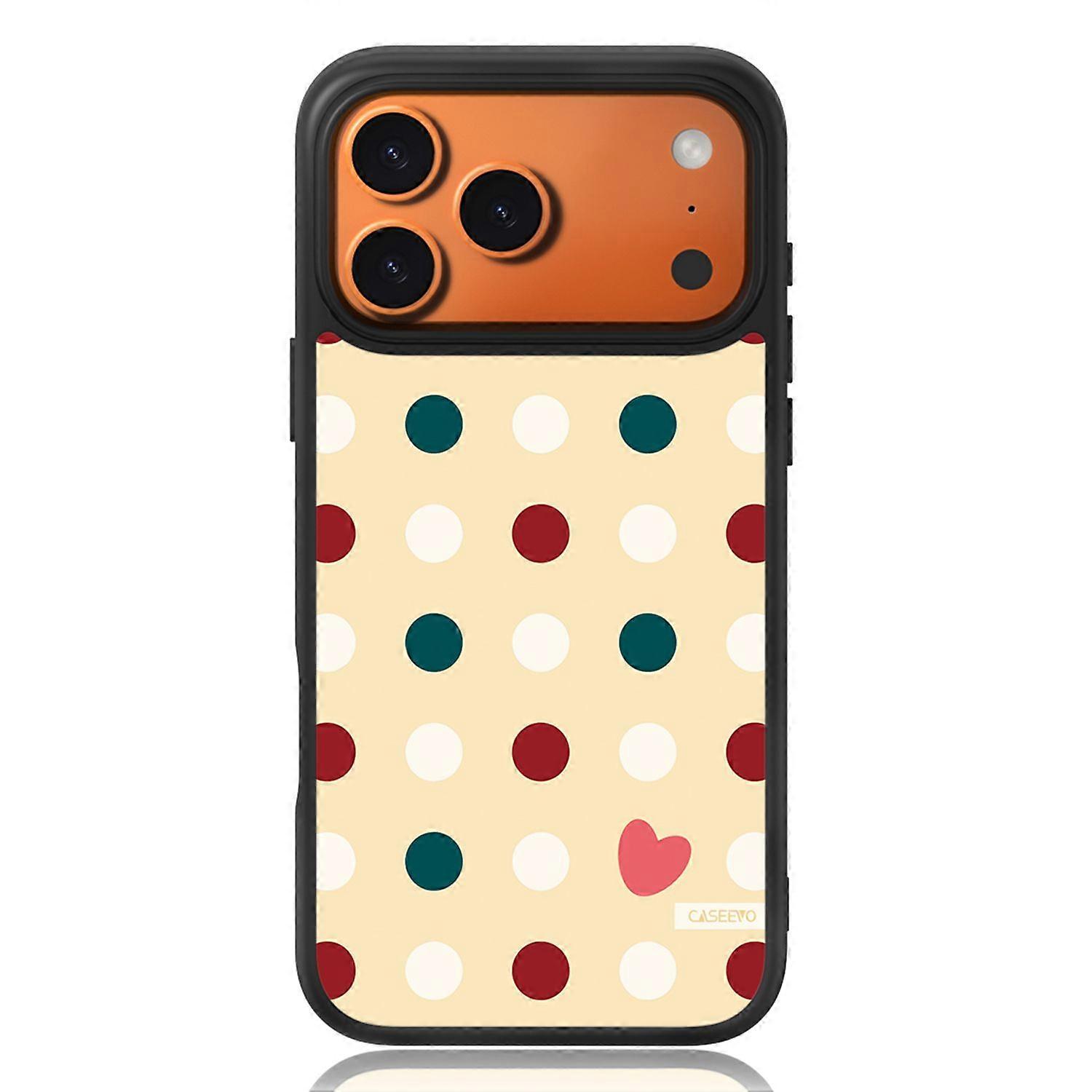 CASEEVO Phone Case For iPhone 17 Pro Max Case Compatible with MagSafe Round Dot Pattern TPU PC Phone Cover