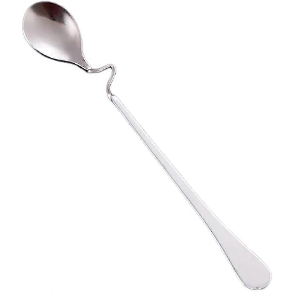Stainless Steel Tea and Dessert Spoons Set of 5 with Curved SShaped Handle for Coffee Milk Tea