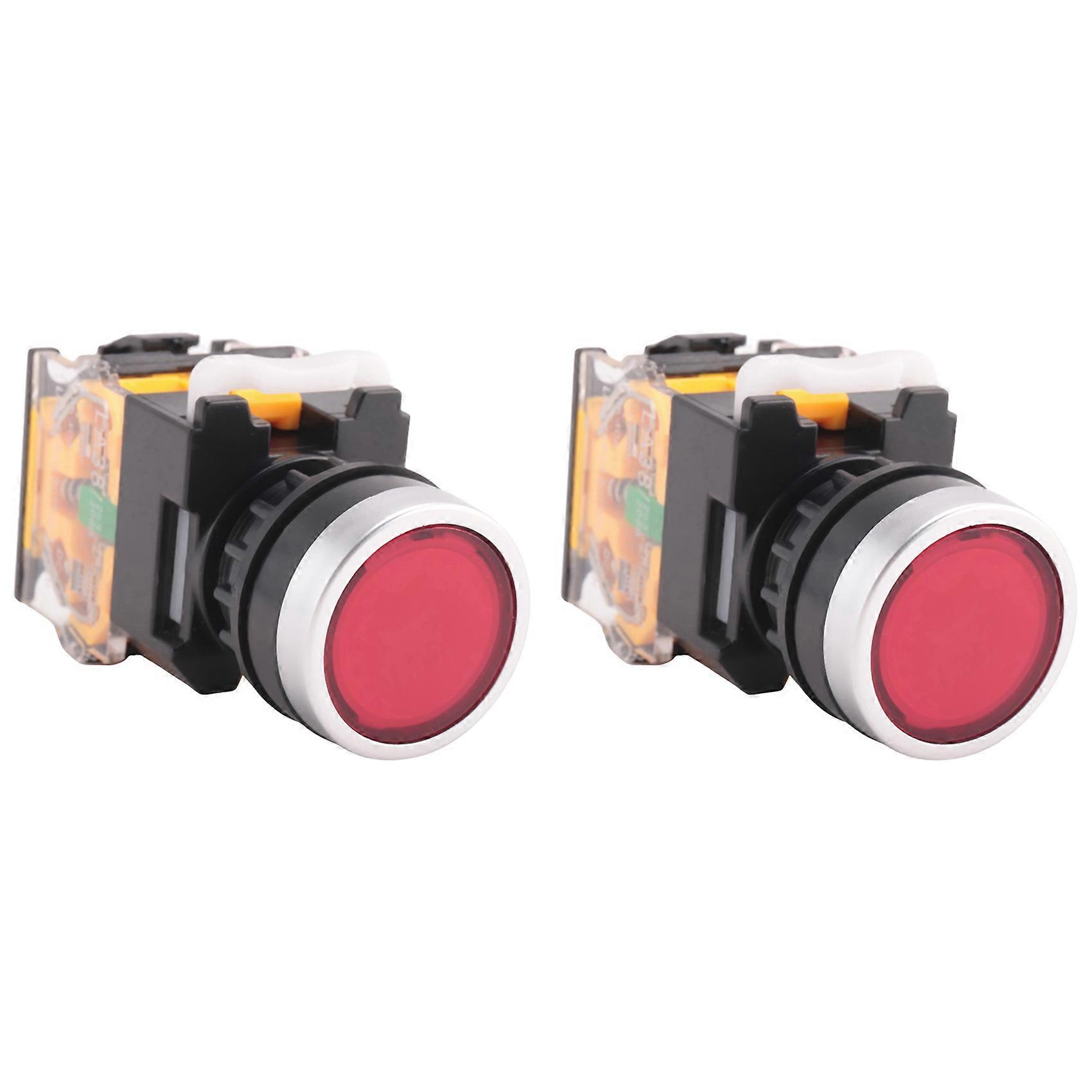 2X LA38-11/203 Push Button Momentary Heavy Duty Power Press Switch Red