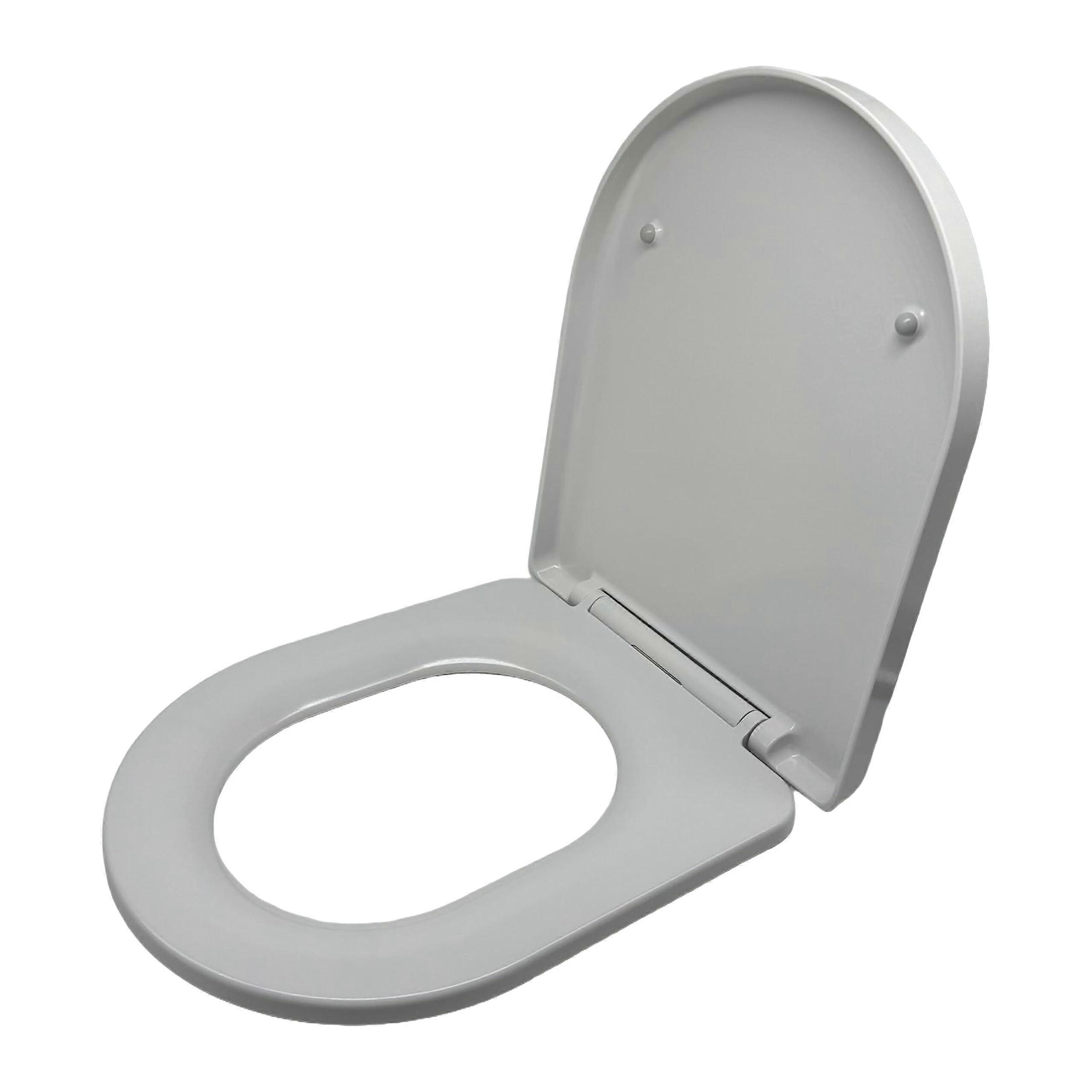 D Shape Soft Close Toilet Seat with Quick Release, Universal Fit, White, 36 x 42 cm
