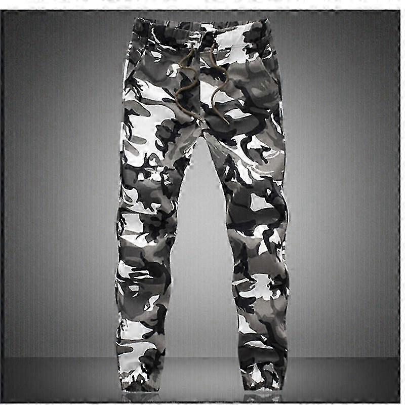 Camouflage Print Jogger Pants for Big Men, Plus Size Military Style Casual Trousers