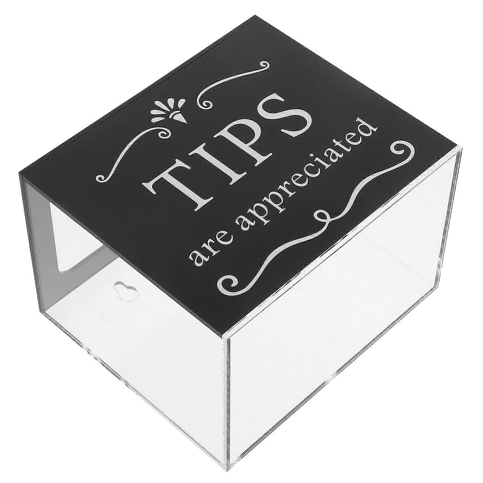 Small Safe Box Acrylic Raffle Cash Box Rectangular For Malls Weddings Collecting Tips 1Set