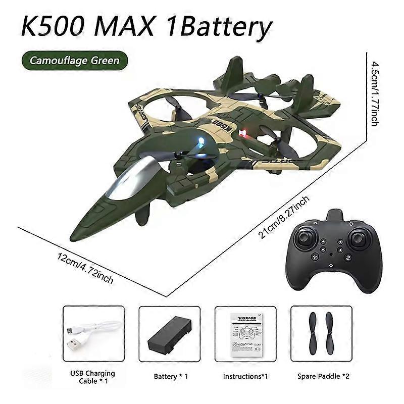 Kid K500MAX RC LED Plane Fighter 2.4G Remote Control Stunt Glider 360 �� Rolling Flight Flying EPP Foam  Airplane Boy Toy CZ63