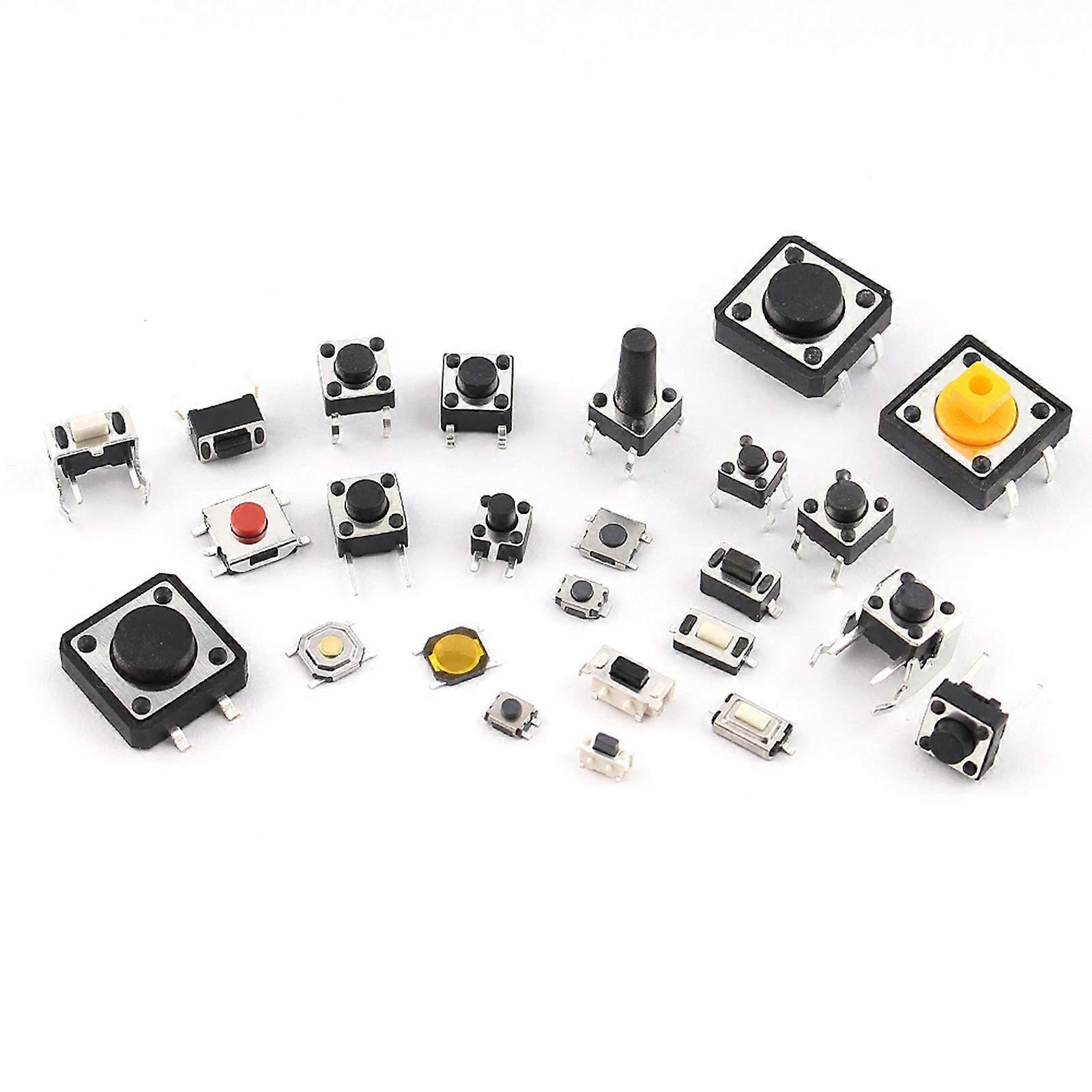 25 Values Tactile Push Button Micro Switch Assortment Kit 125 Pcs 5 Types 25 Each Compatible with Various Applications