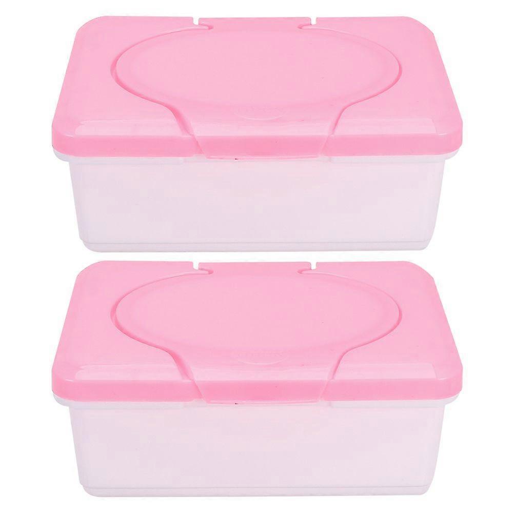 2pcs Wet Tissue Boxes with Lid Tissue Boxes Dustproof Sealed Wet Wipes Boxes