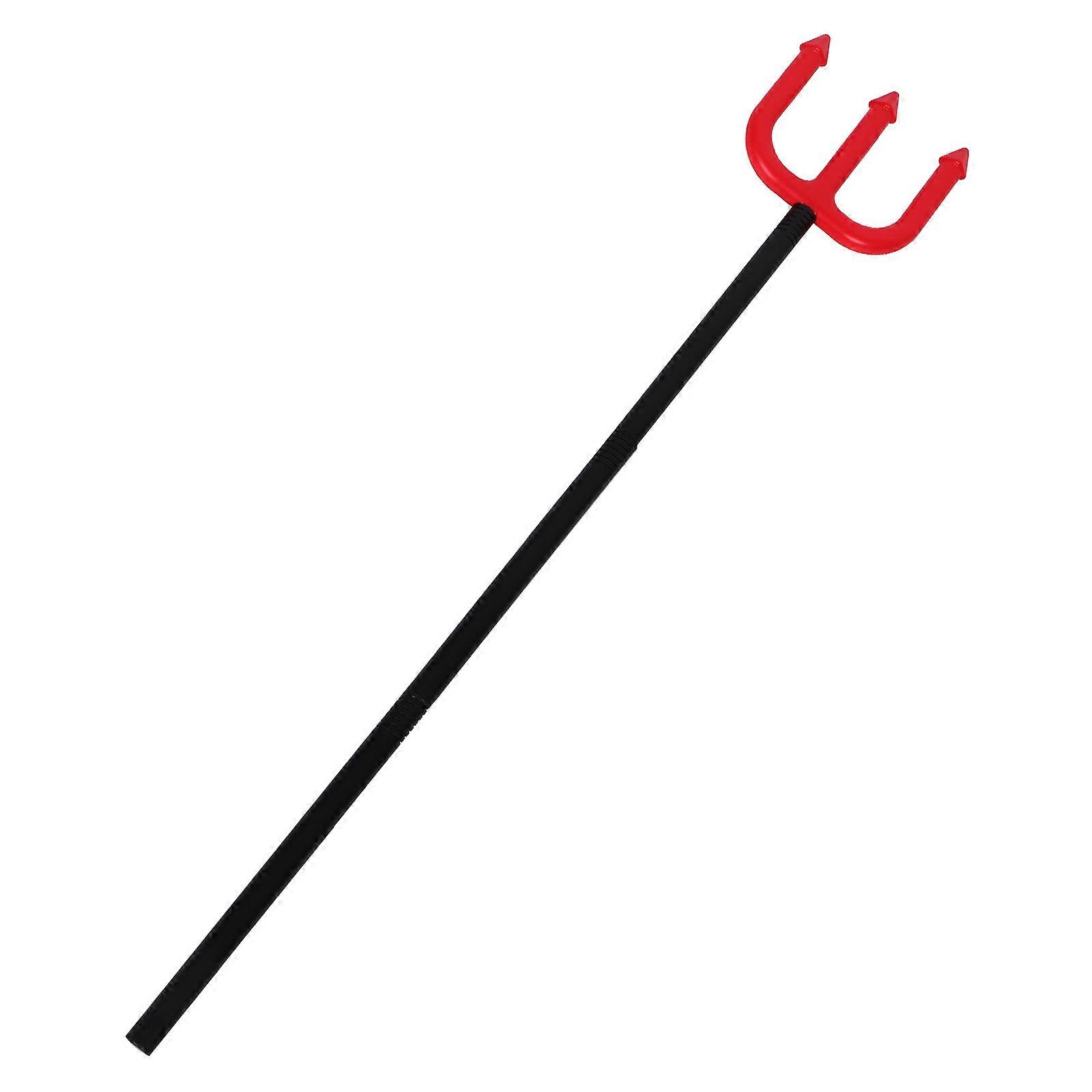 Cosplay Pitch Fork for Halloween Party Use Red Plastic Fork