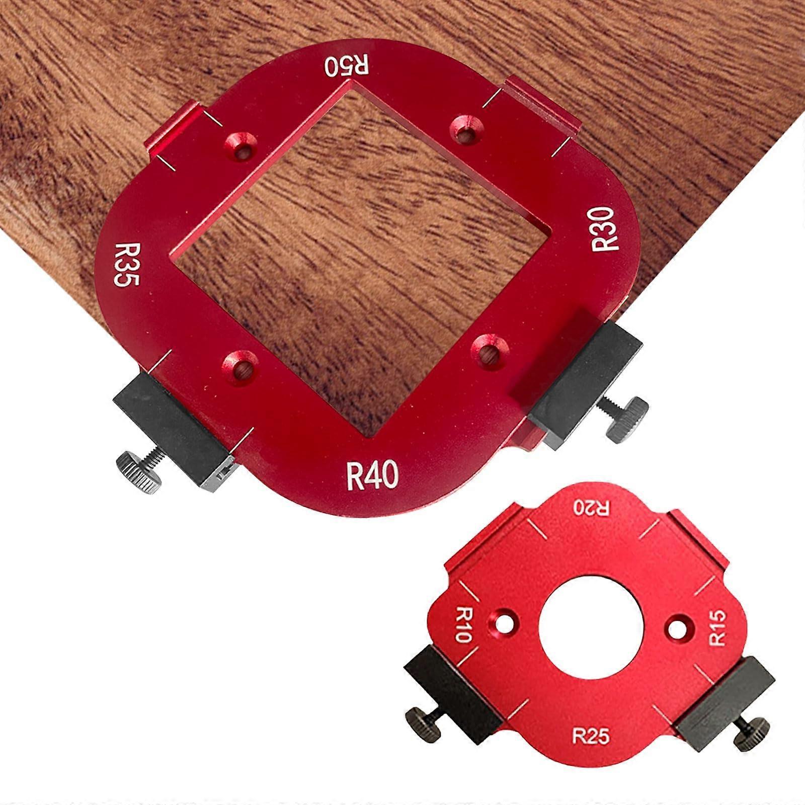 Corner Radius Router Templates Set R10R50 for Woodworking, Aluminum Jig with Quick Clip
