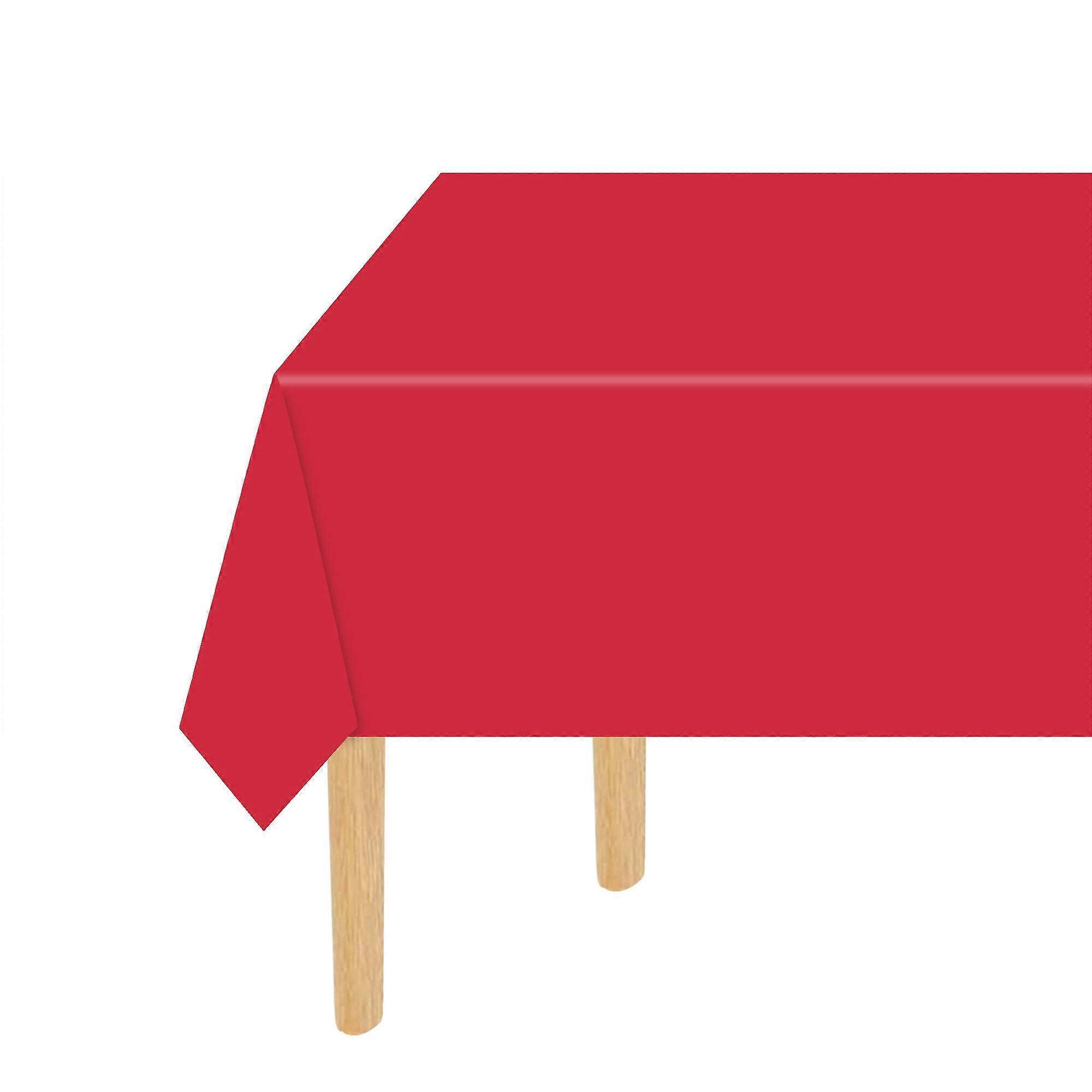 4 Pack Red Plastic Tablecloth 54 x 108 Disposable Rectangle Table Cover for Party Wedding Picnic