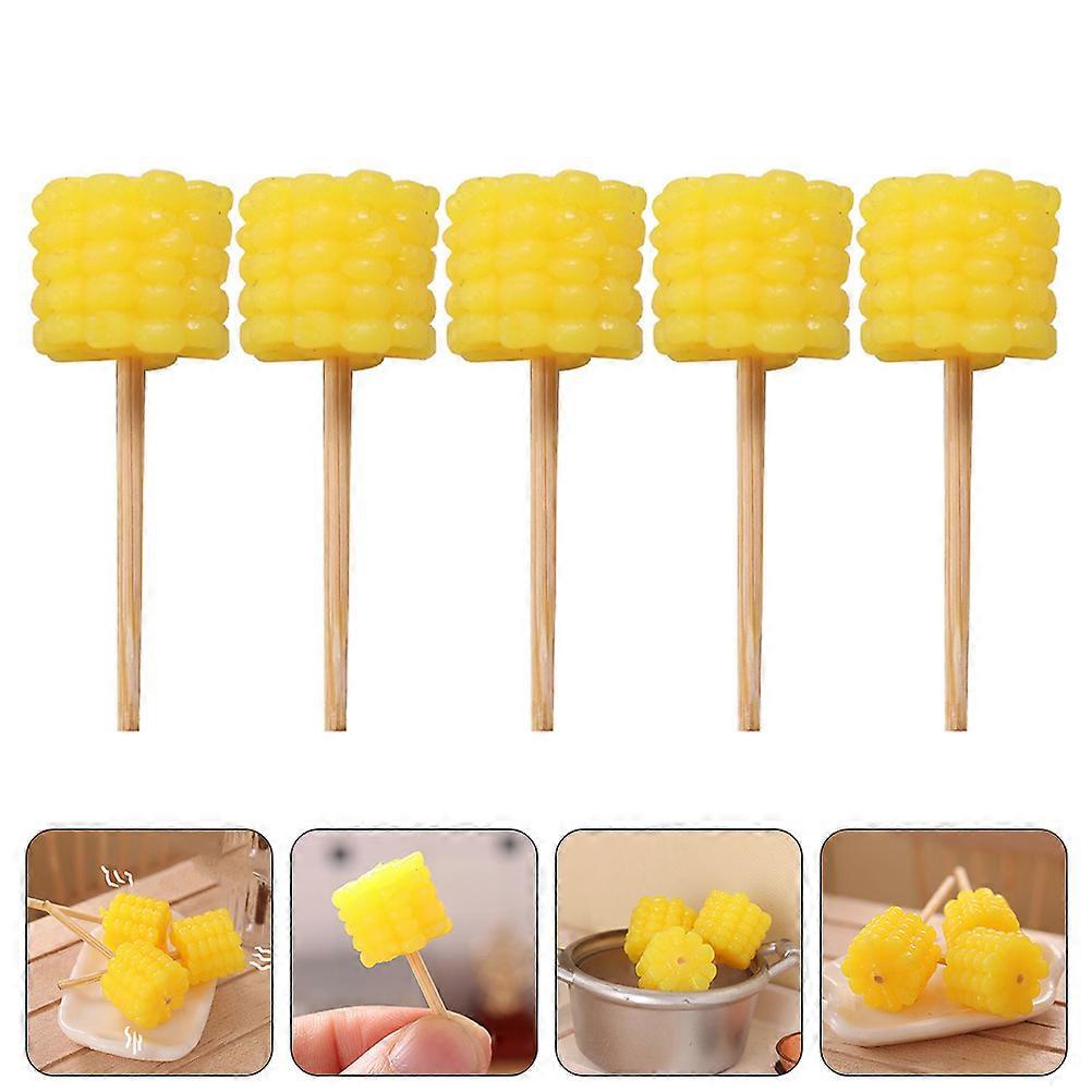 Artificial Maize Models for Kids Yellow Synthetic Decorative Props with 5 Pieces 10.2 Inches
