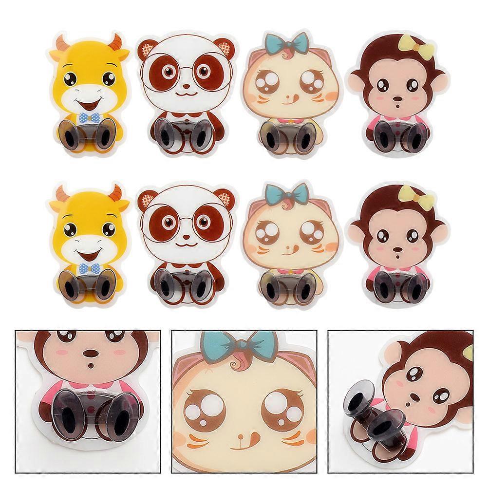 8Pcs Cartoon Plug Hooks for Hanging Strong Adhesive Hooks Assorted Color