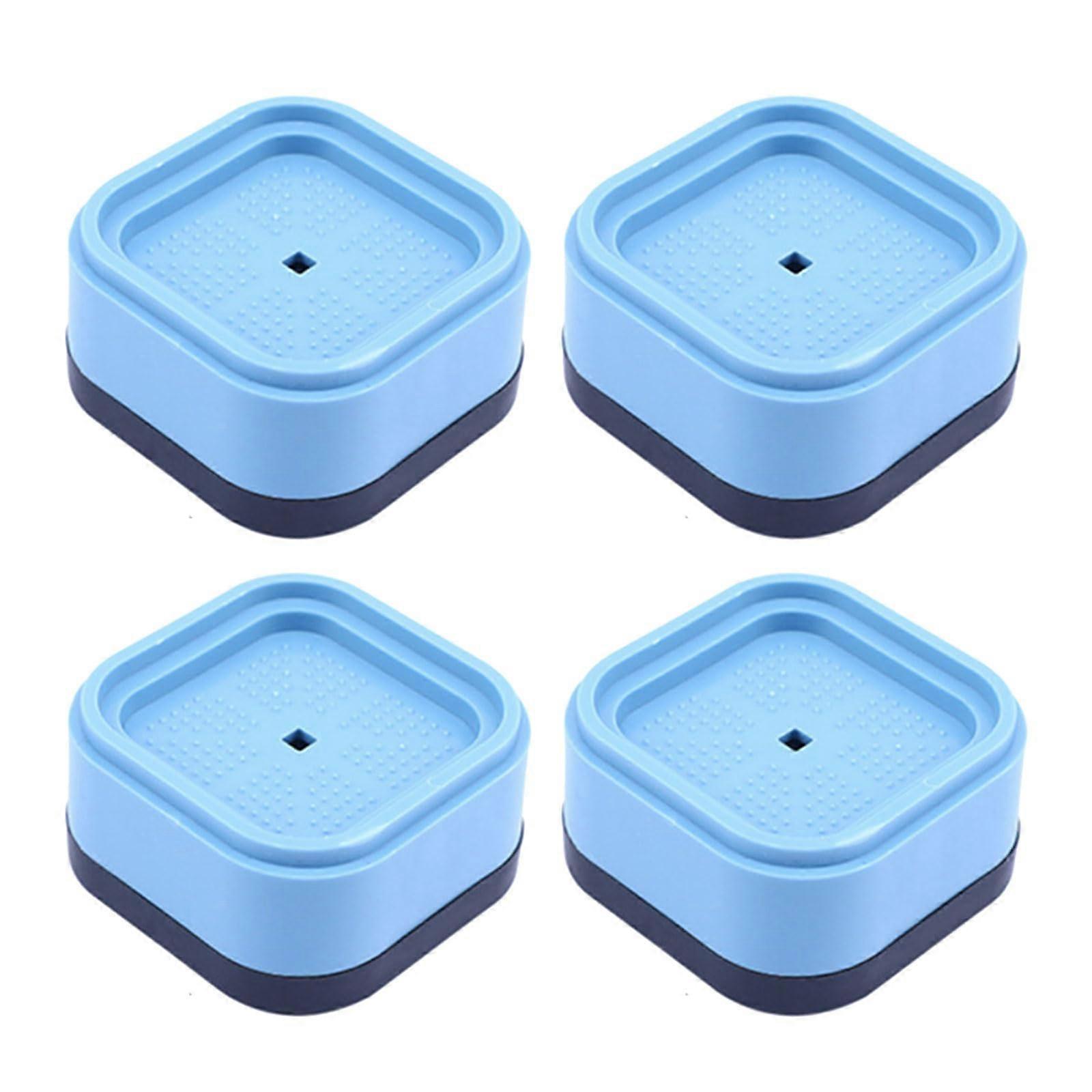 Adjustable Bed Risers 4 Pack Stackable Furniture Lifts for Beds Sofas Desks Washing Machine Blue