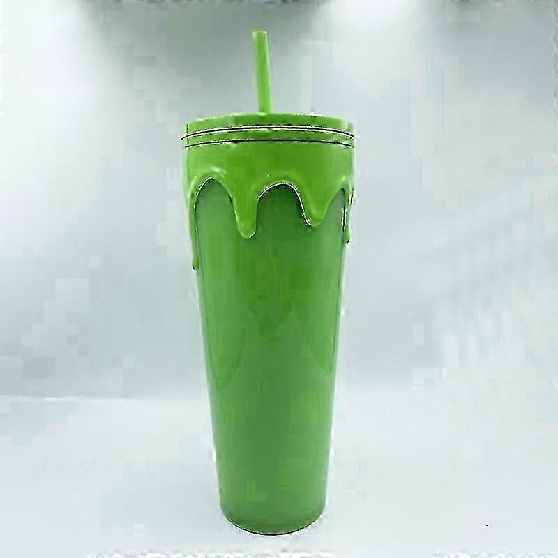 2025 Large Capacity Double Layer Plastic Water Straw Cup