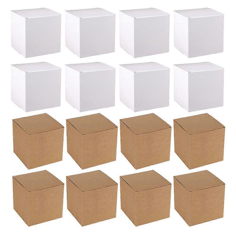 20Pcs Square Kraft Paper Boxes Candy Gift Packing Square Cardboard Boxes