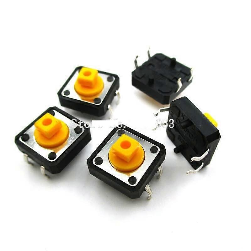 20PCS 12x12mm Yellow Tactile Push Button Switch Micro Momentary Tact Switch 7.3mm Height