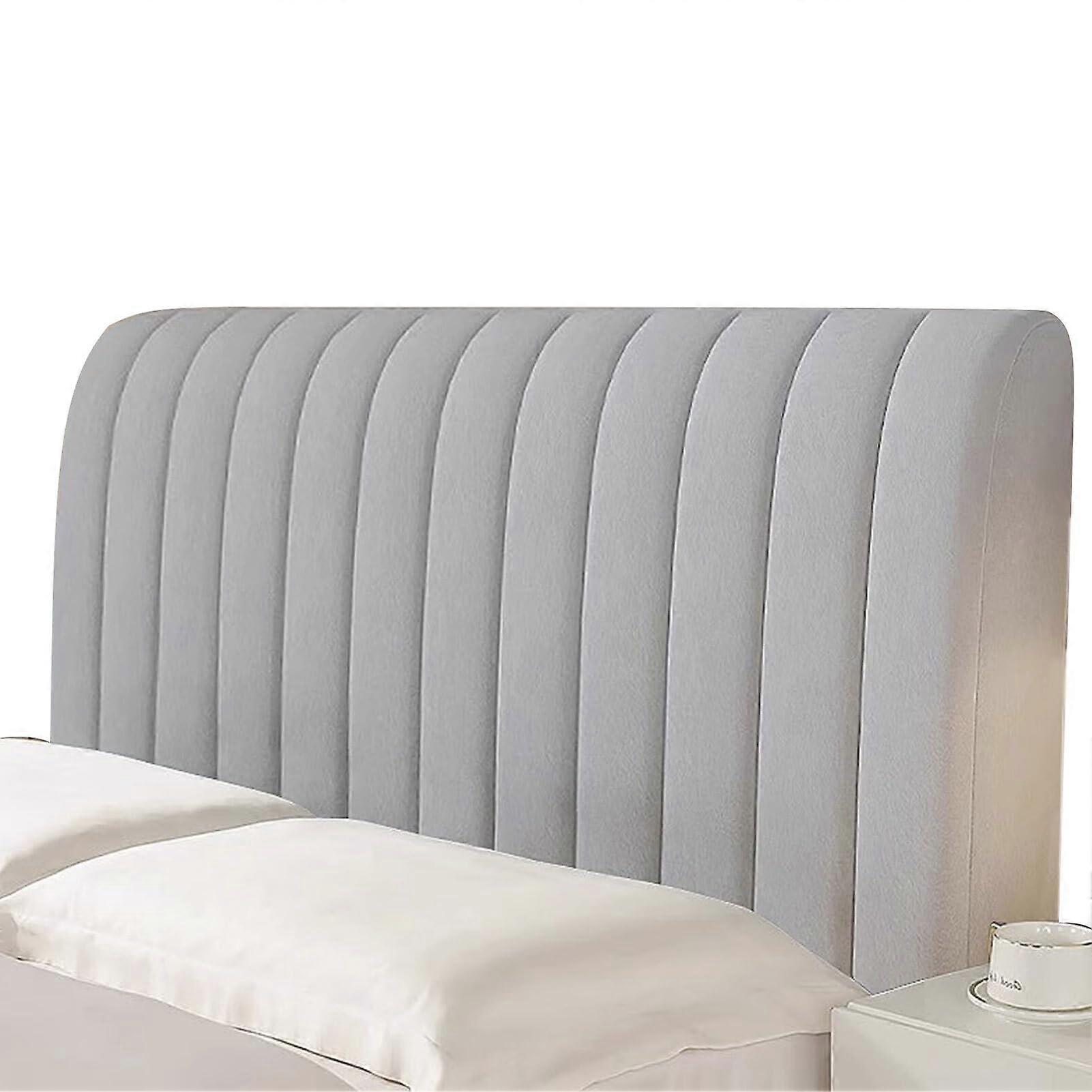 Thick Cotton Padded Headboard Cover Waterproof Dustproof Protector Light Gray 150CM
