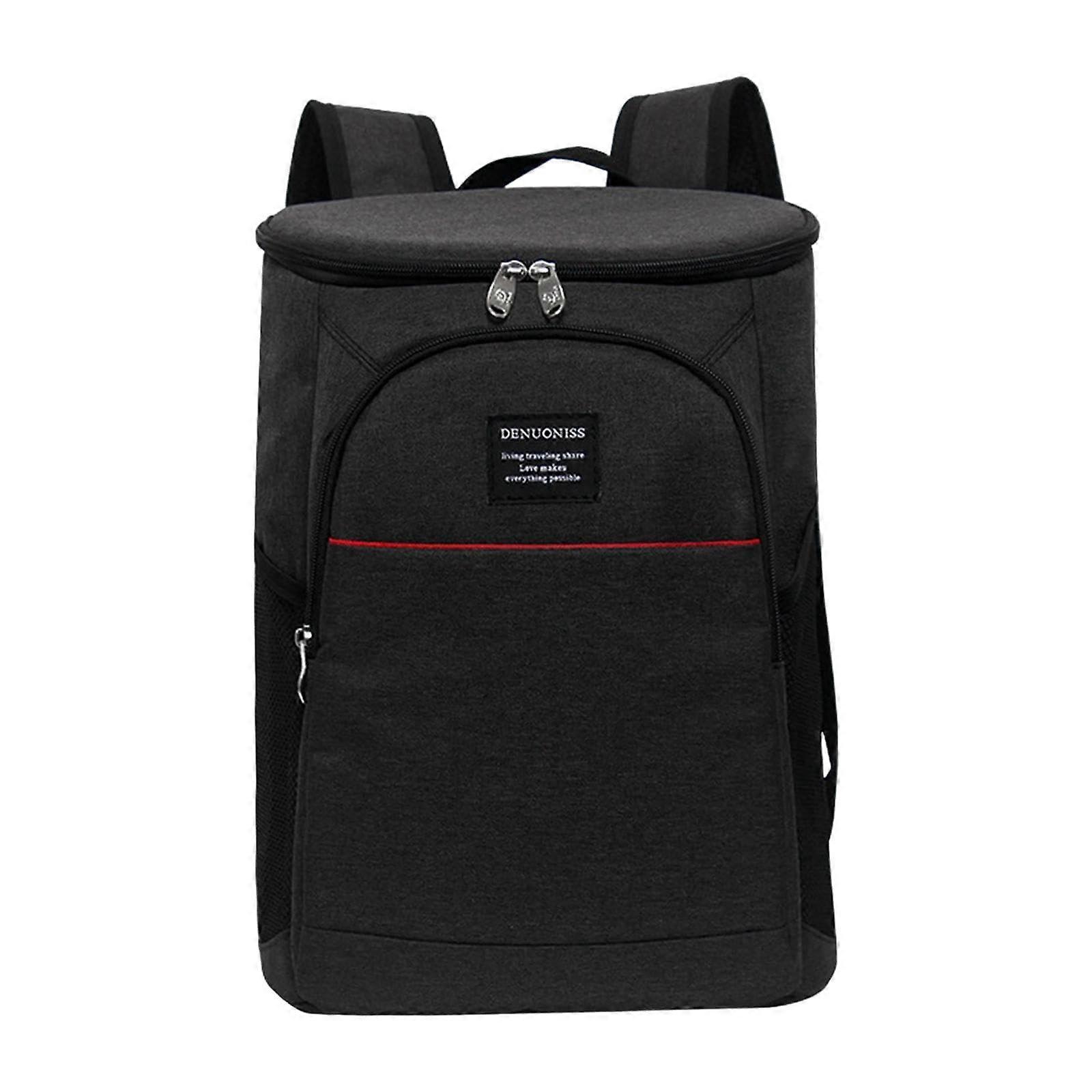 Black Insulated Cooler Backpack with Thermal Insulation and Adjustable Straps for Picnic Beach