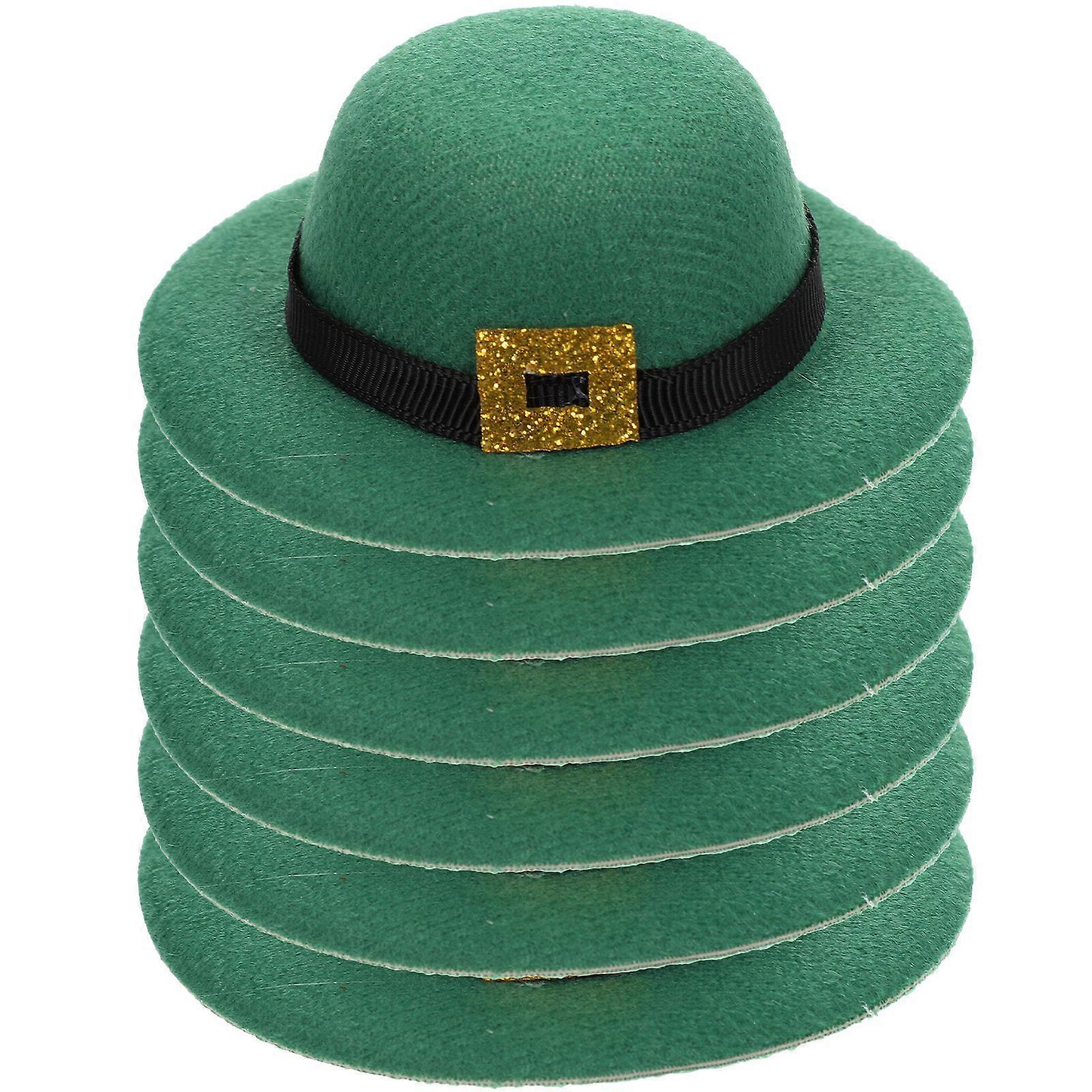 6pcs Mini St. Patrick's Day Wine Bottle Hats Decor Party Scene Layout Props