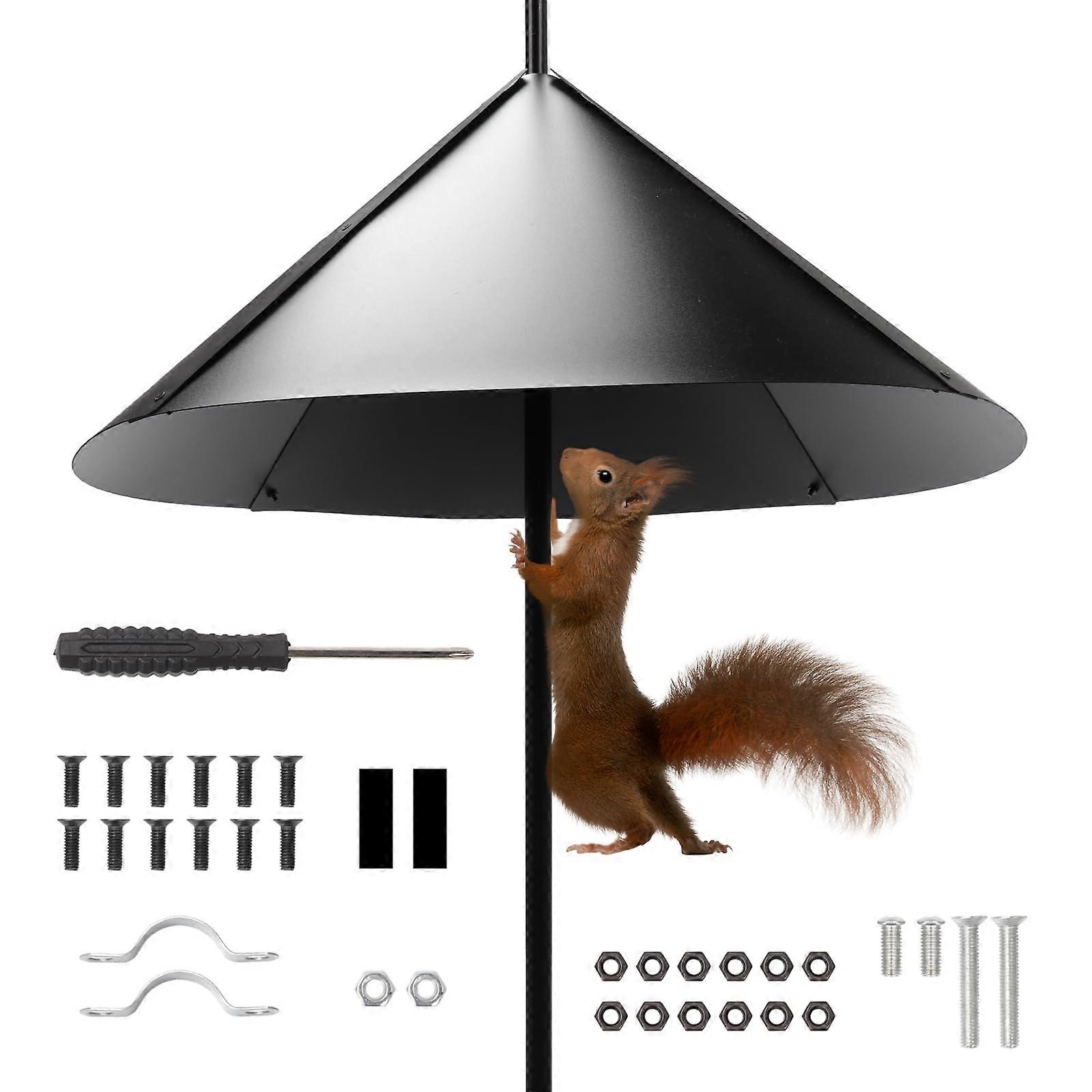 24 Inch Metal Squirrel Baffle for Bird Feeder Pole, Rust Outdoor Guard with Secure Mount