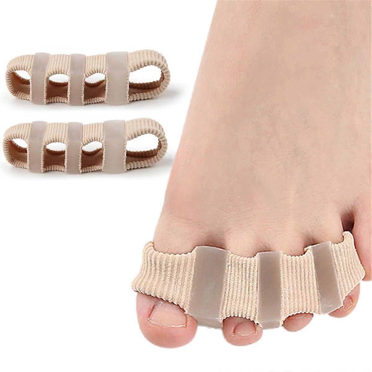 Toe Separators Bunion Corrector Gel Spacers for Overlapping Toes Hammer Toe Alignment 4 Holes