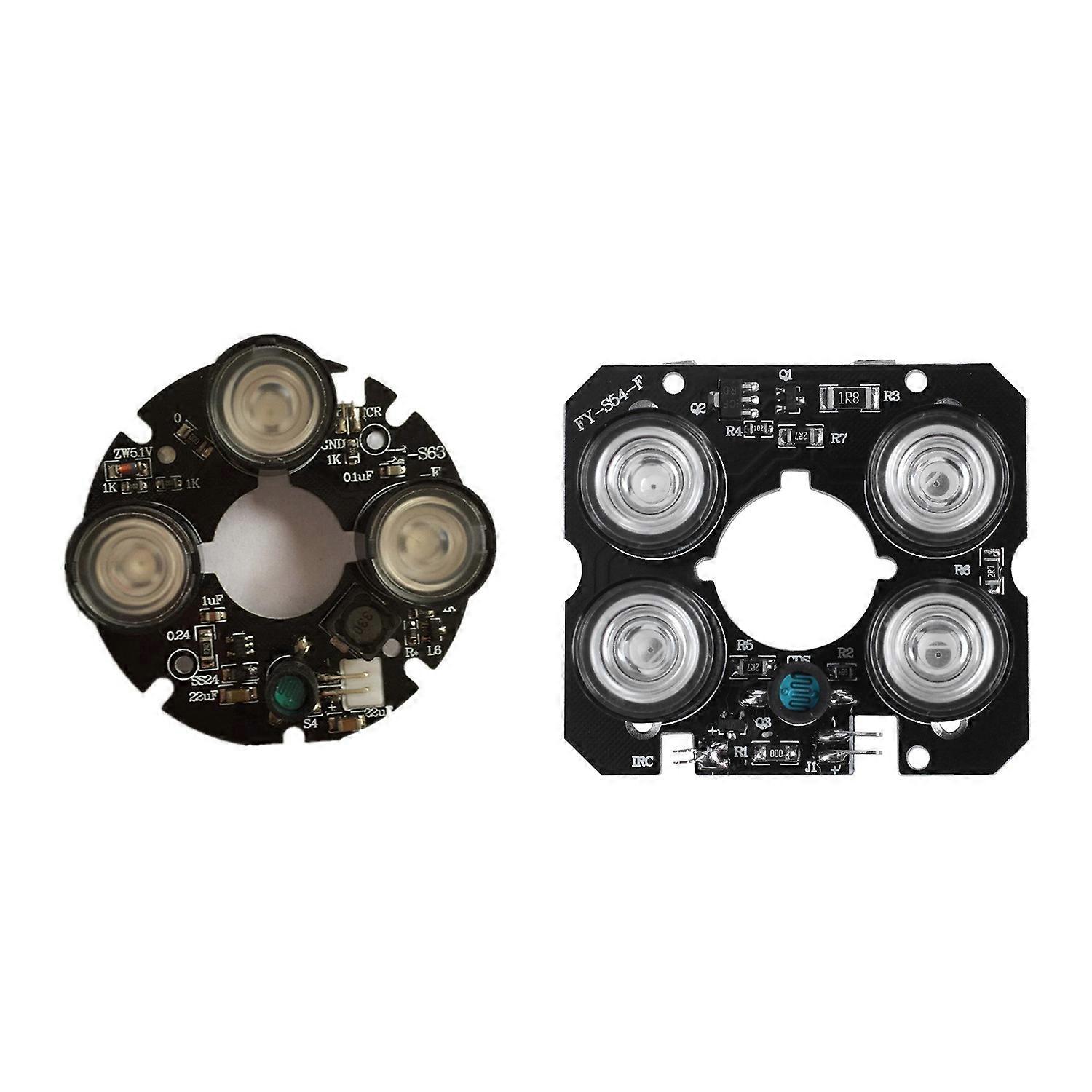 2 Pcs IR LED Board IR Led Spot Light Infrared for CCTV Cameras Night Vision 3 Array 53mm Diameter & 4 Array 52mm Diameter